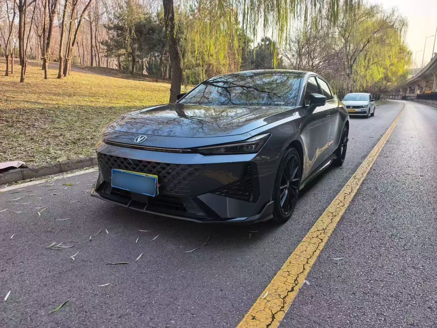 Под передней частью автомобиля