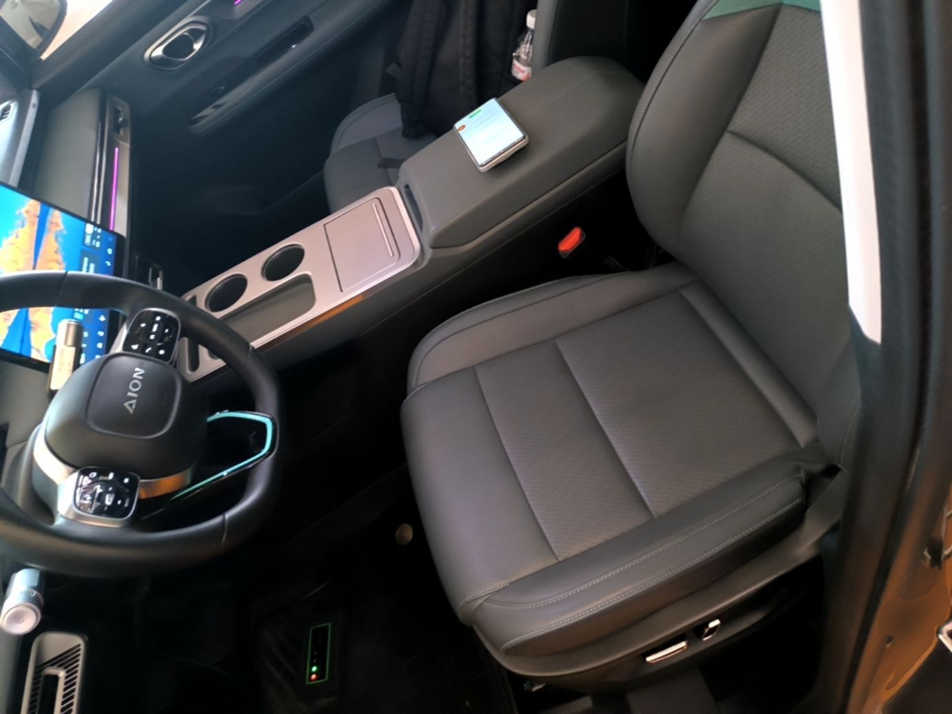 Vordere Reihe im Auto