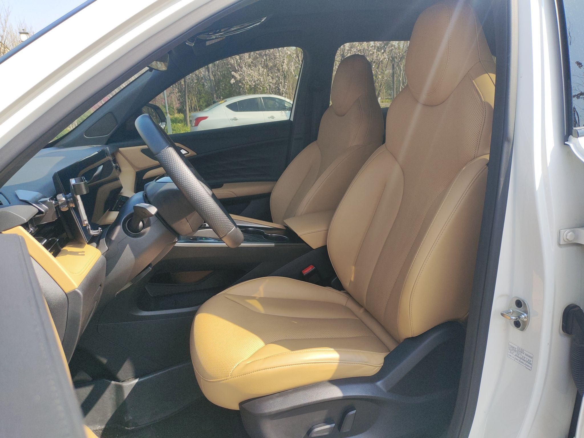 المقاعد الأمامية داخل السيارة