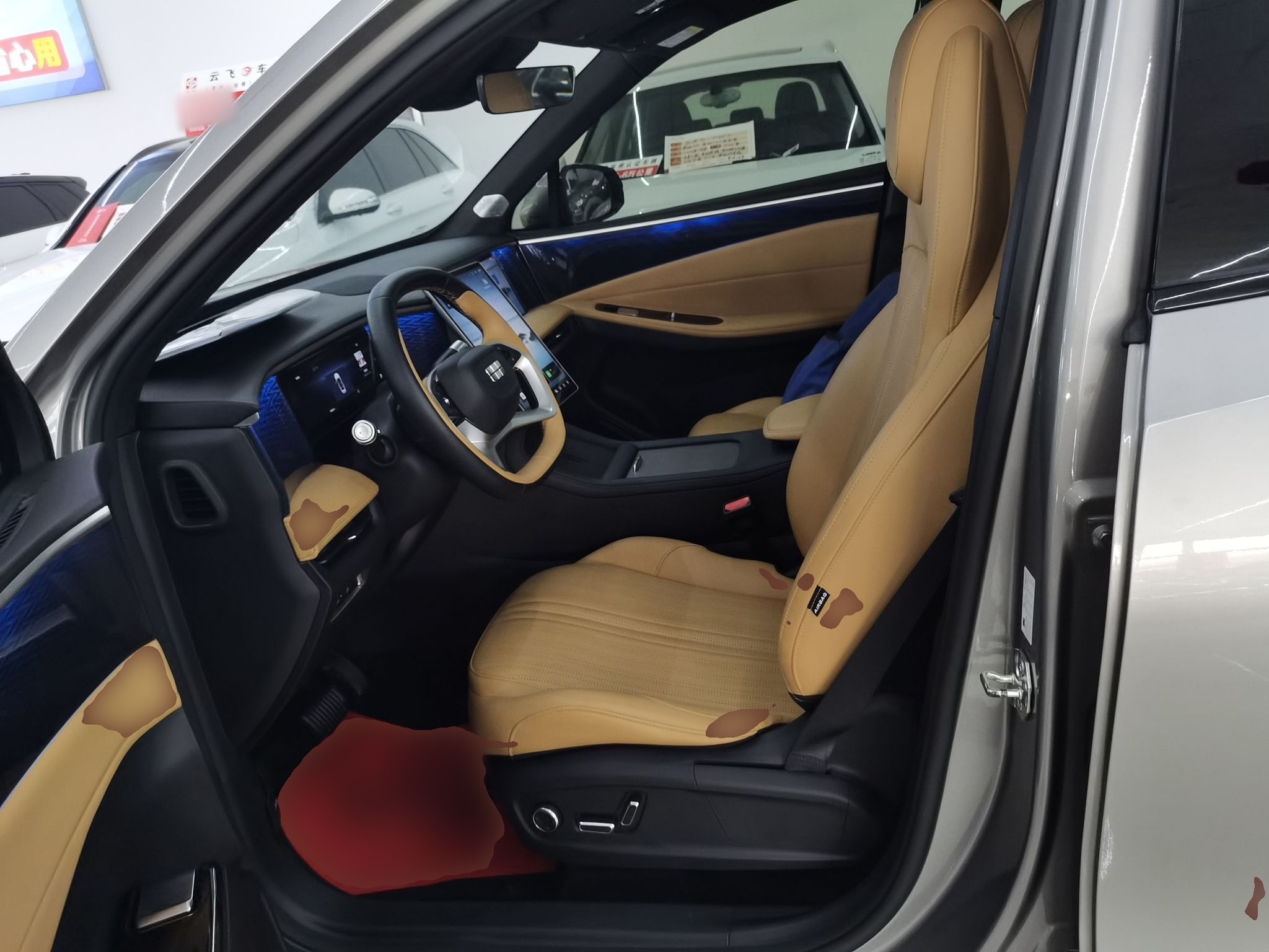 المقاعد الأمامية داخل السيارة