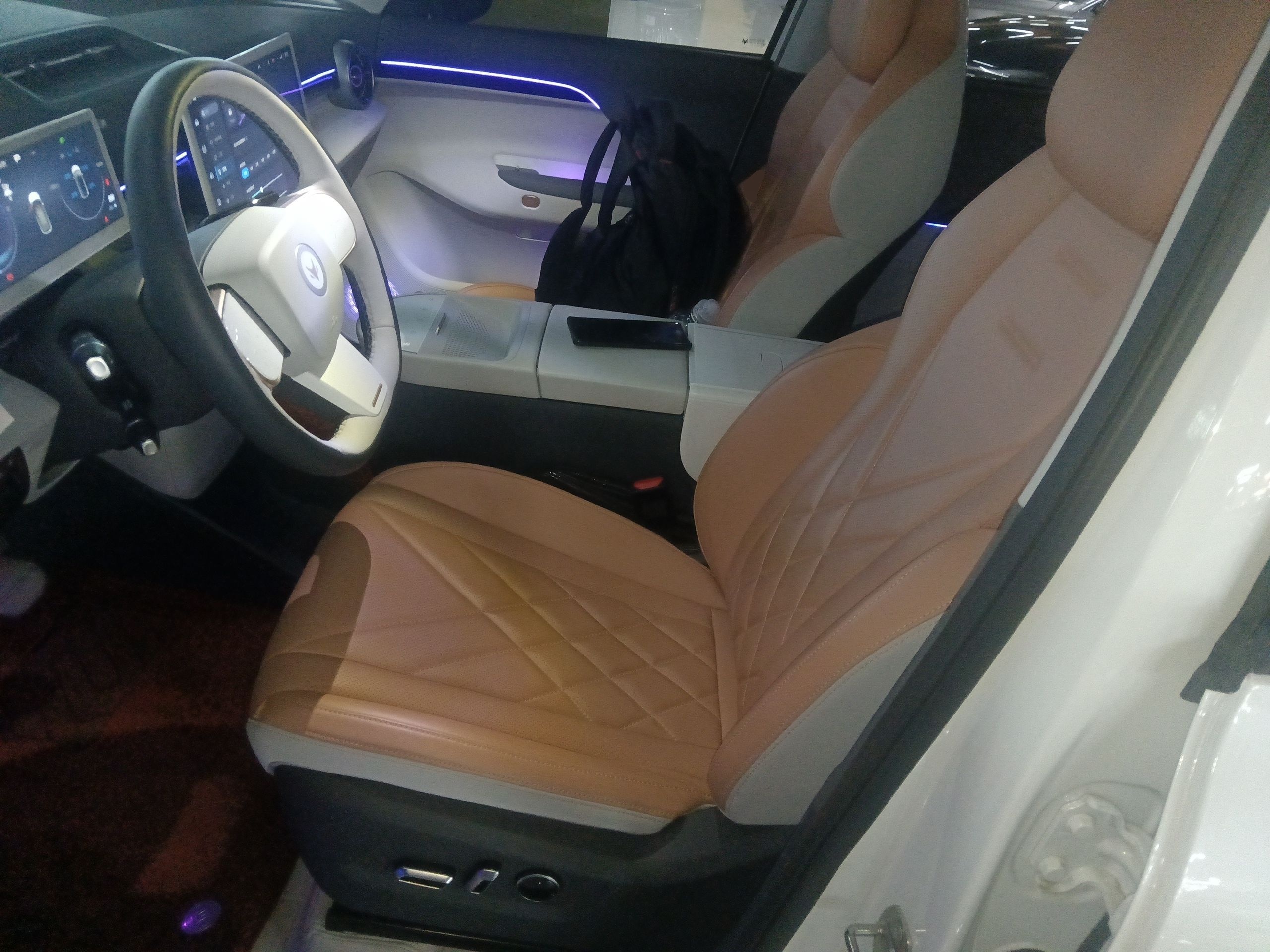 المقاعد الأمامية داخل السيارة