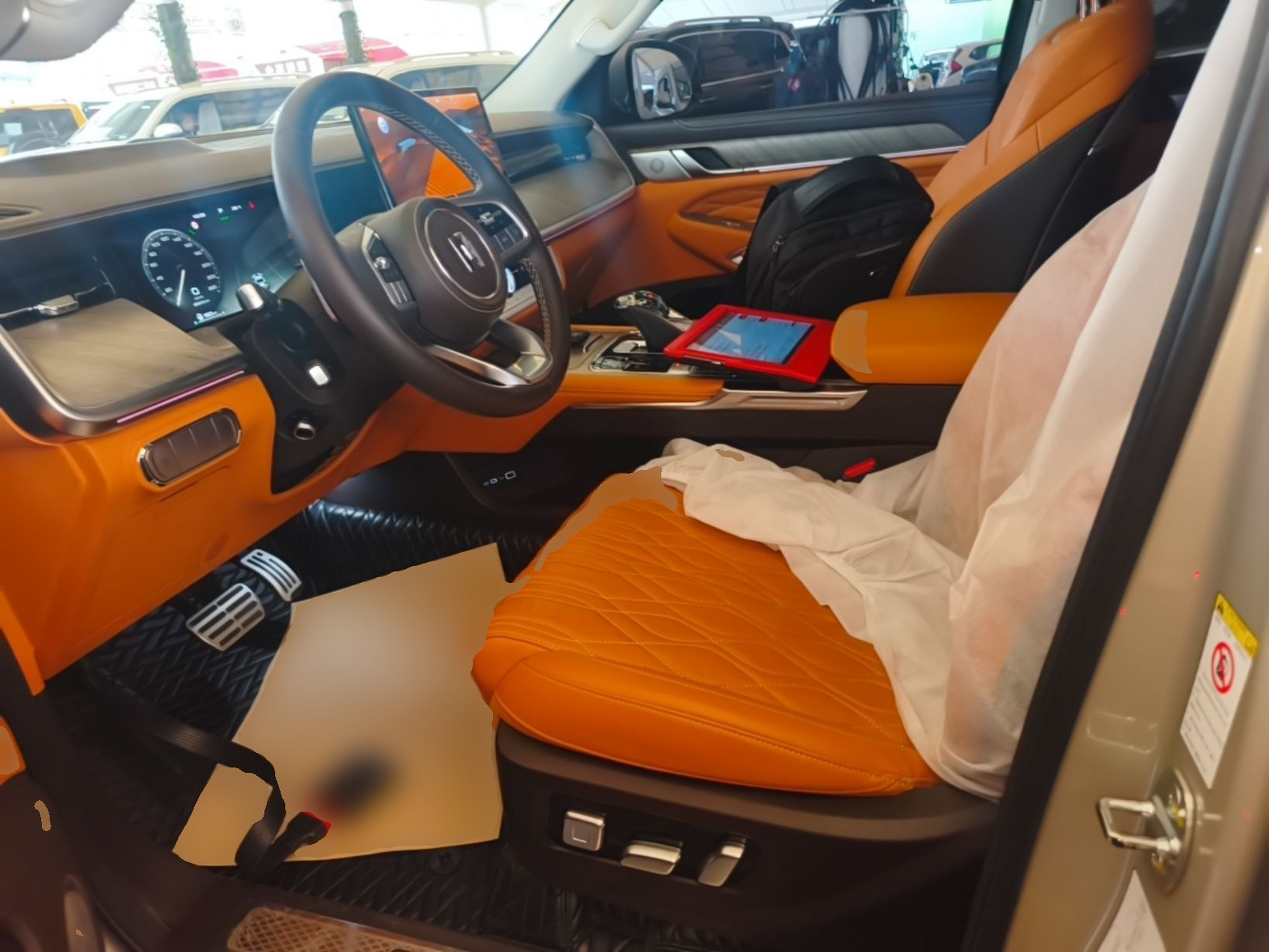 المقاعد الأمامية داخل السيارة