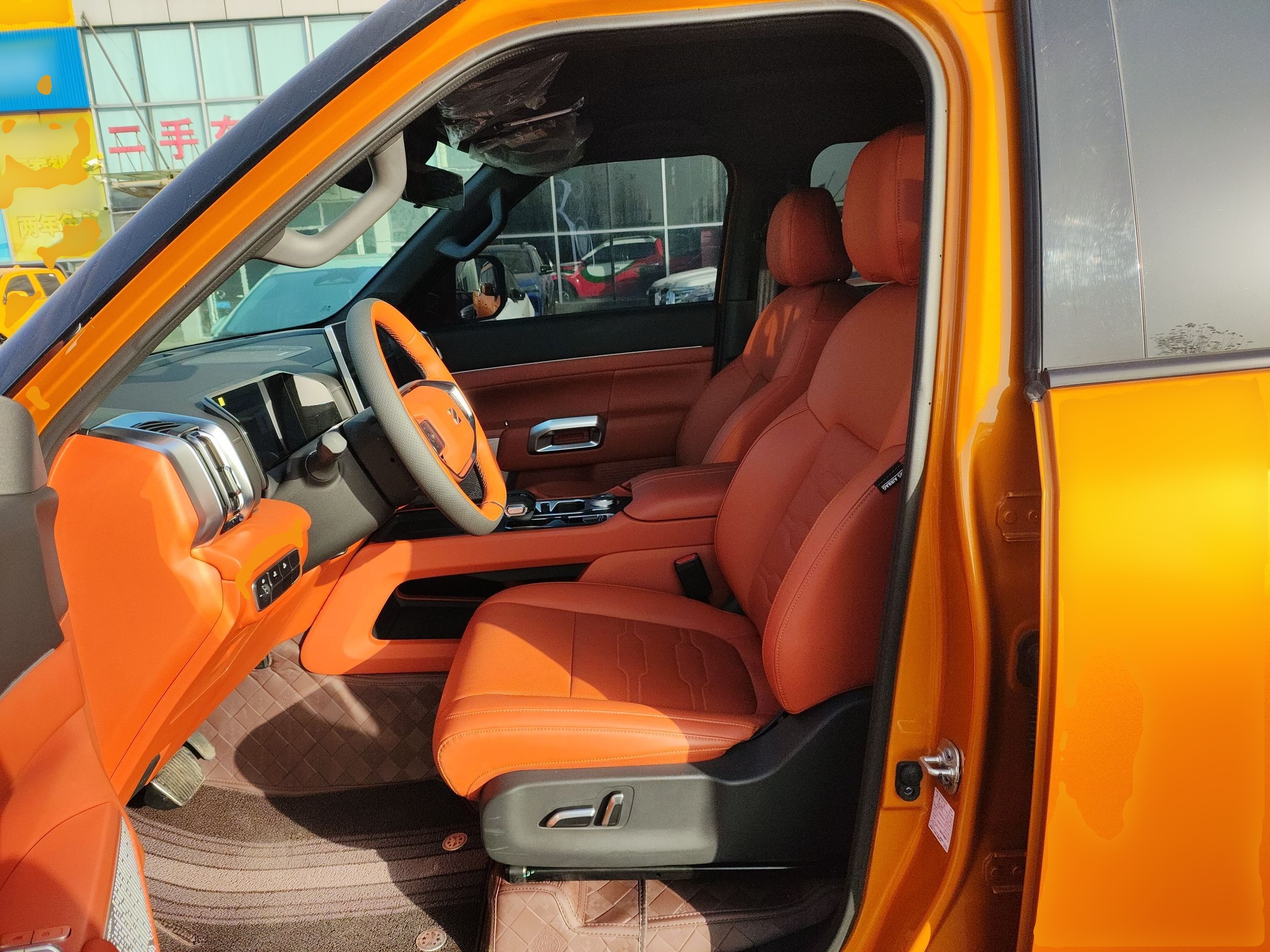 المقاعد الأمامية داخل السيارة