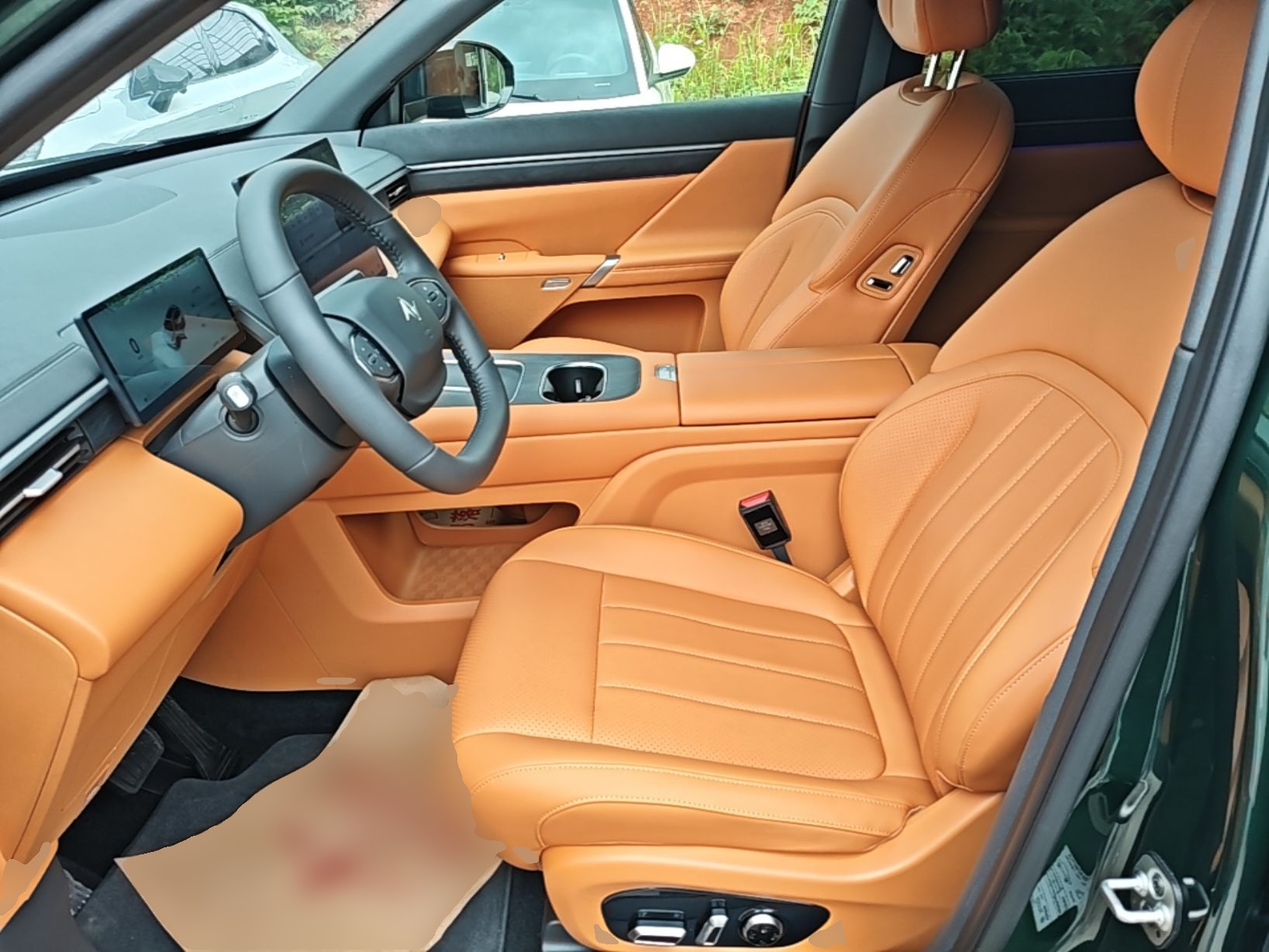 Vordere Reihe im Auto