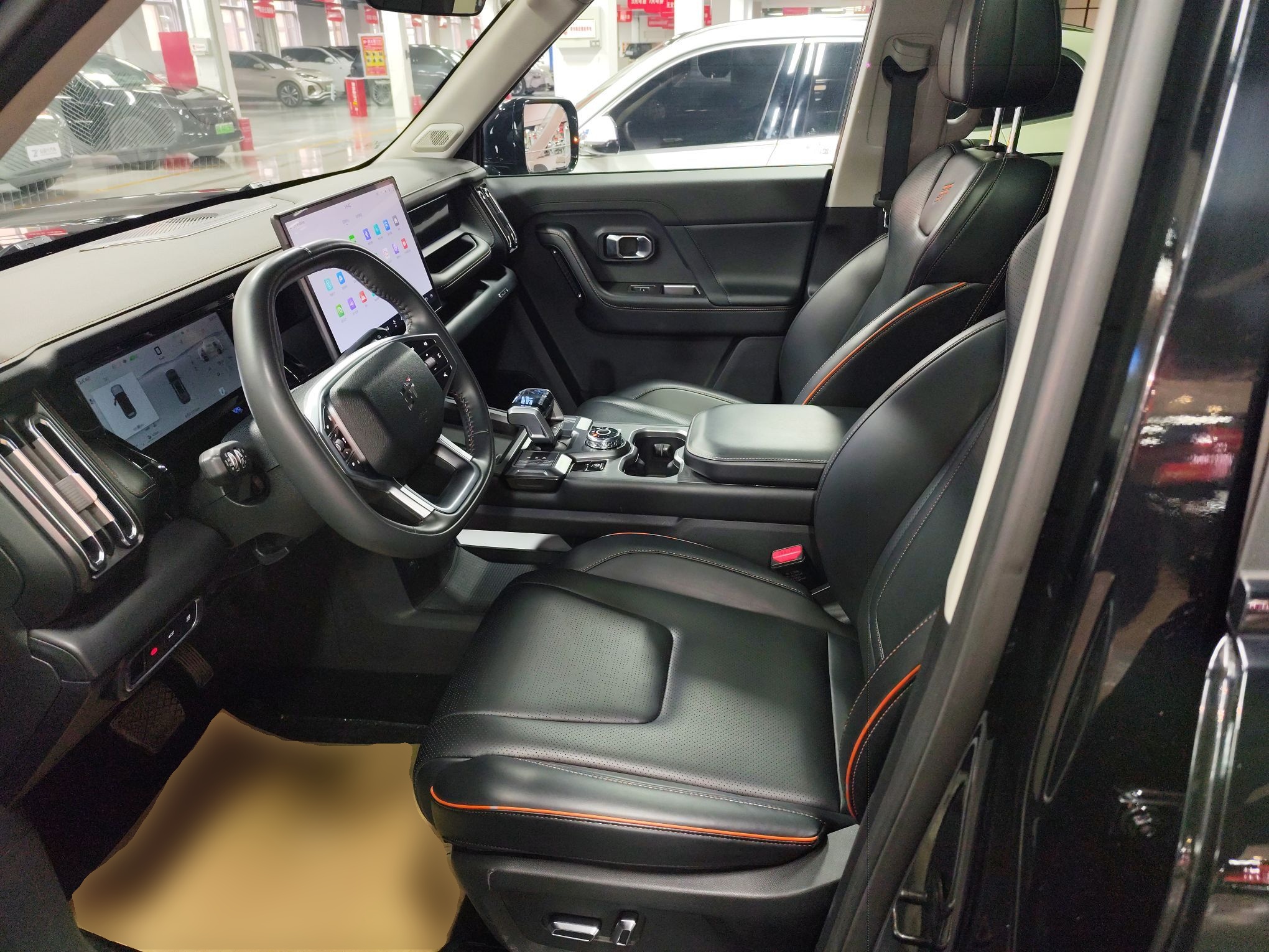 المقاعد الأمامية داخل السيارة