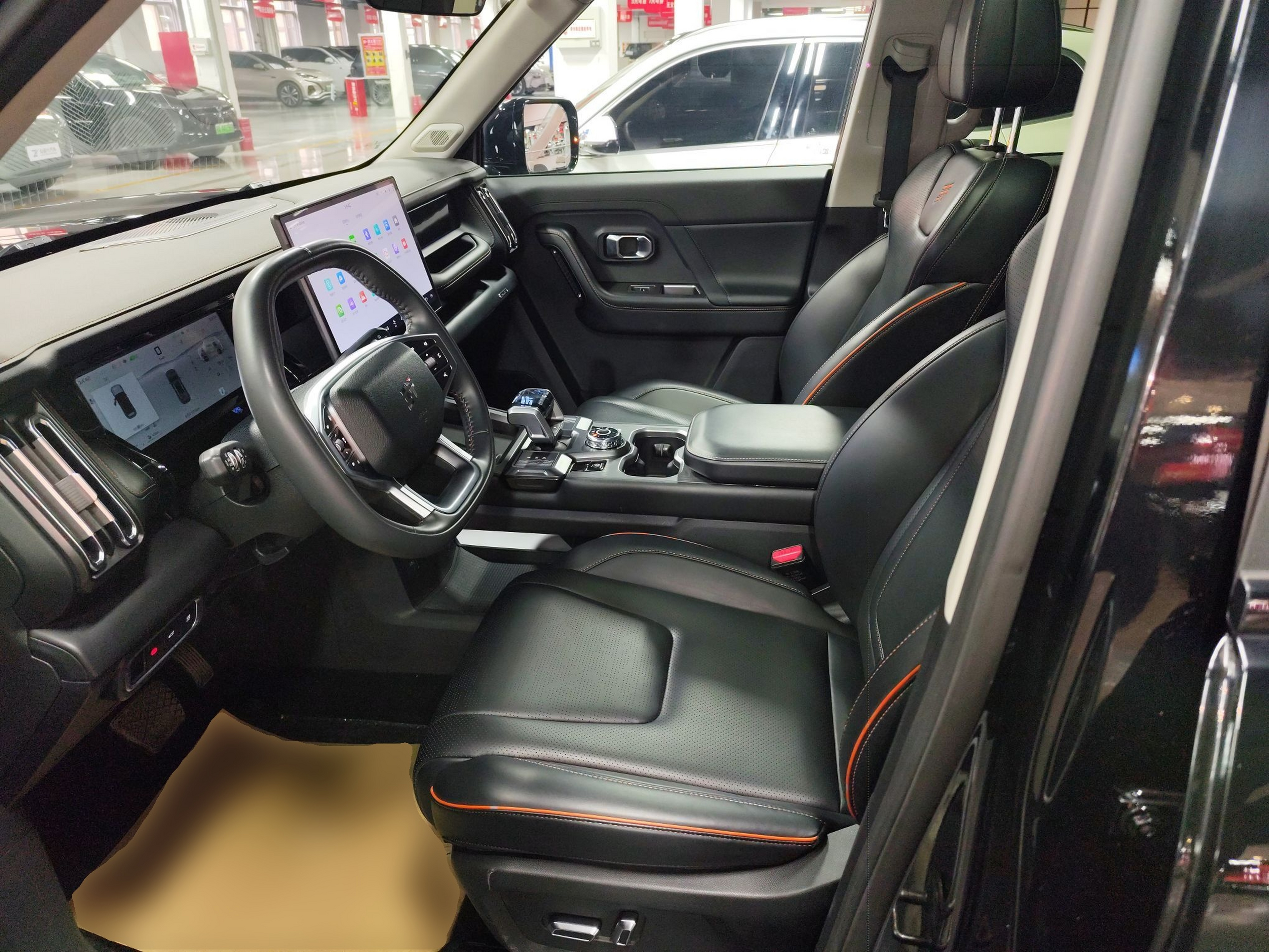 المقاعد الأمامية داخل السيارة