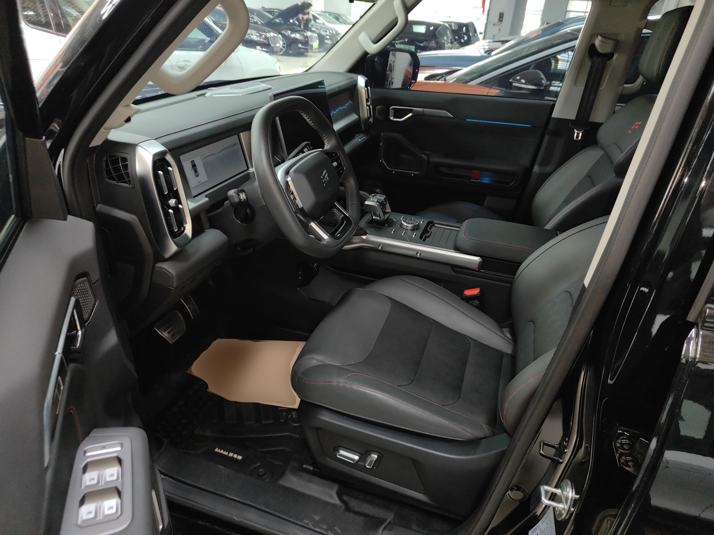 المقاعد الأمامية داخل السيارة