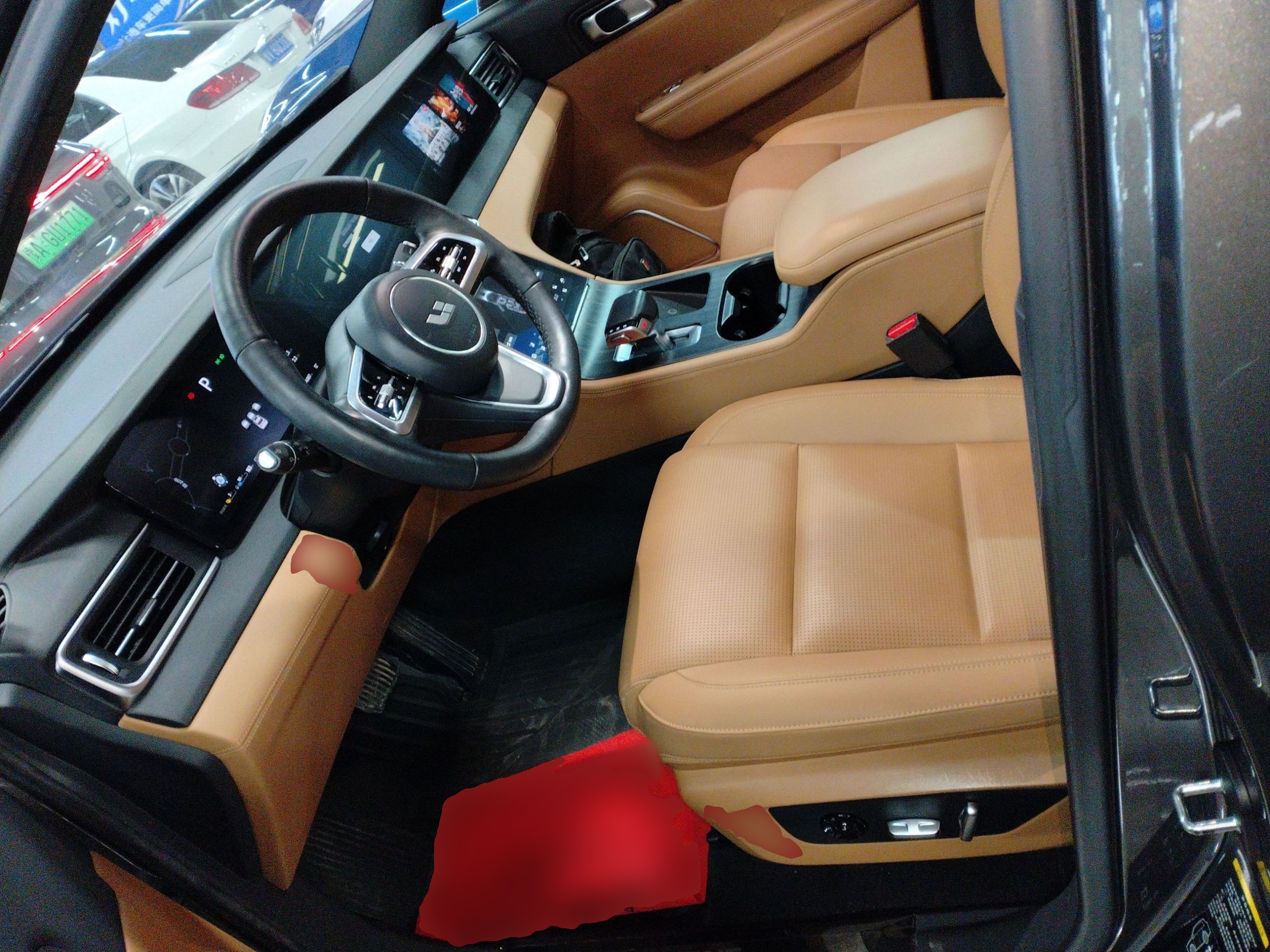 المقاعد الأمامية داخل السيارة