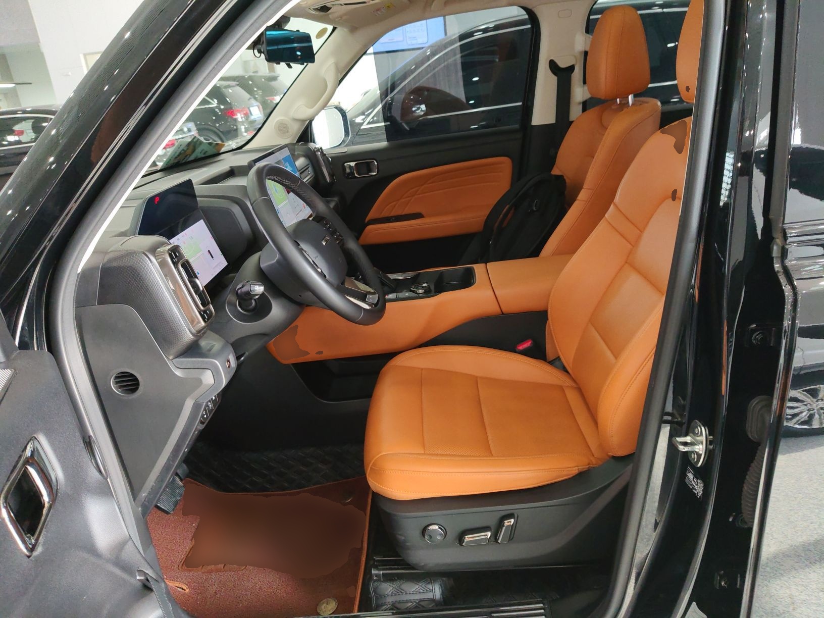 المقاعد الأمامية داخل السيارة