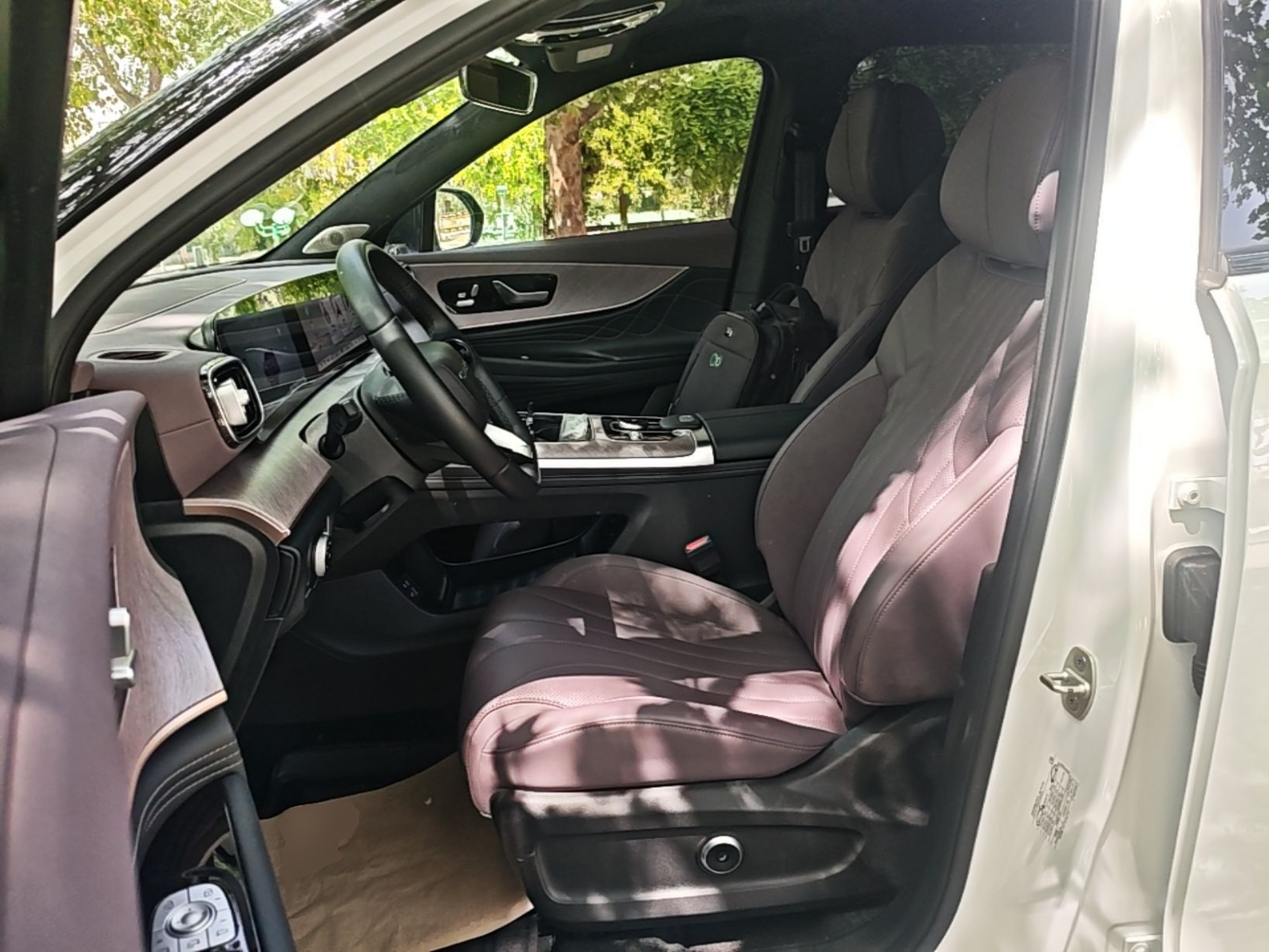 المقاعد الأمامية داخل السيارة