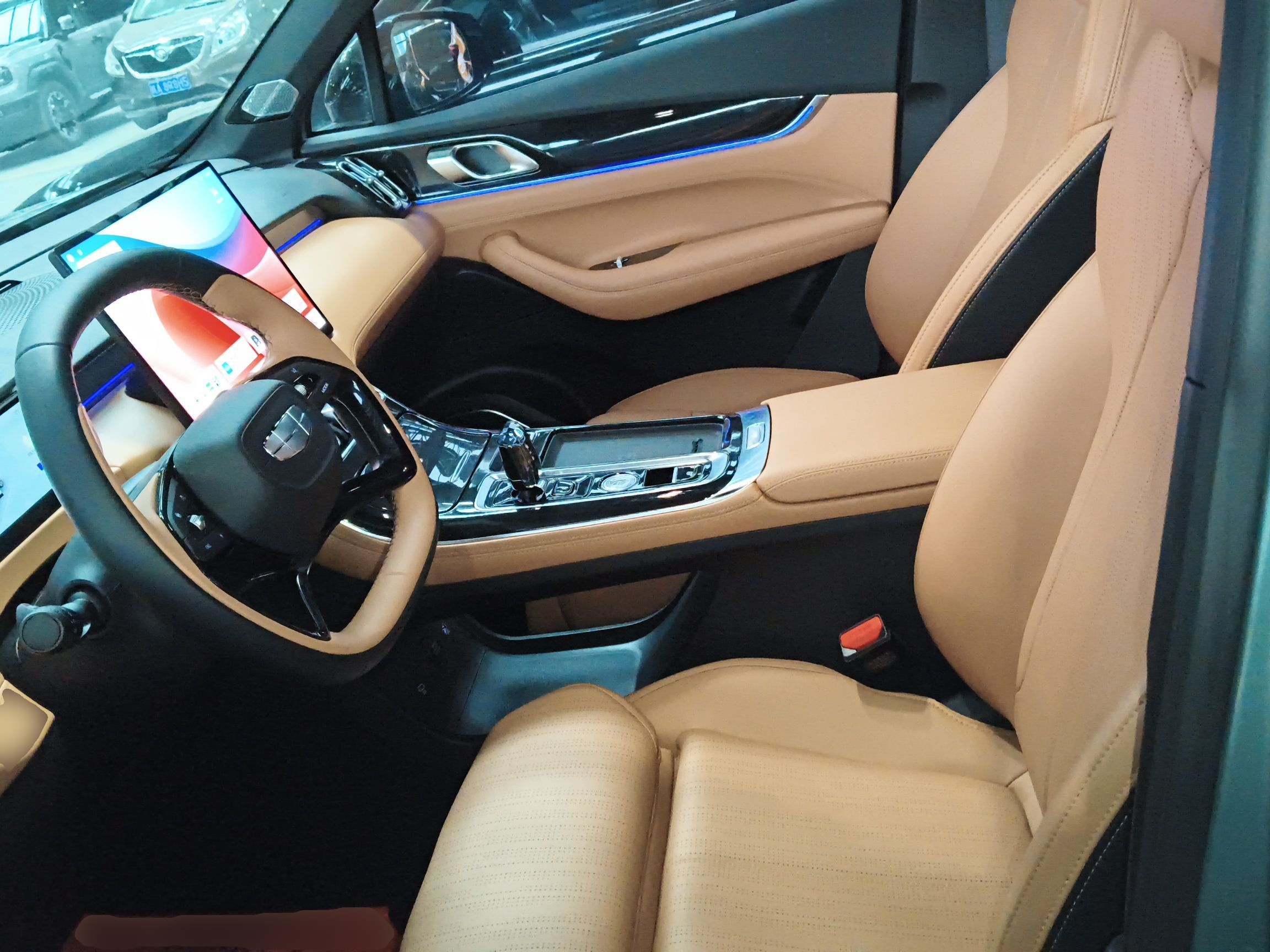 المقاعد الأمامية داخل السيارة