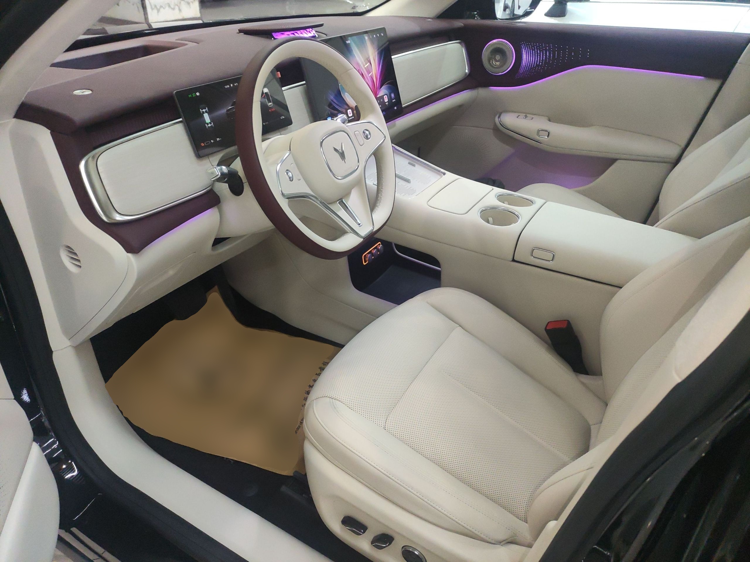 المقاعد الأمامية داخل السيارة