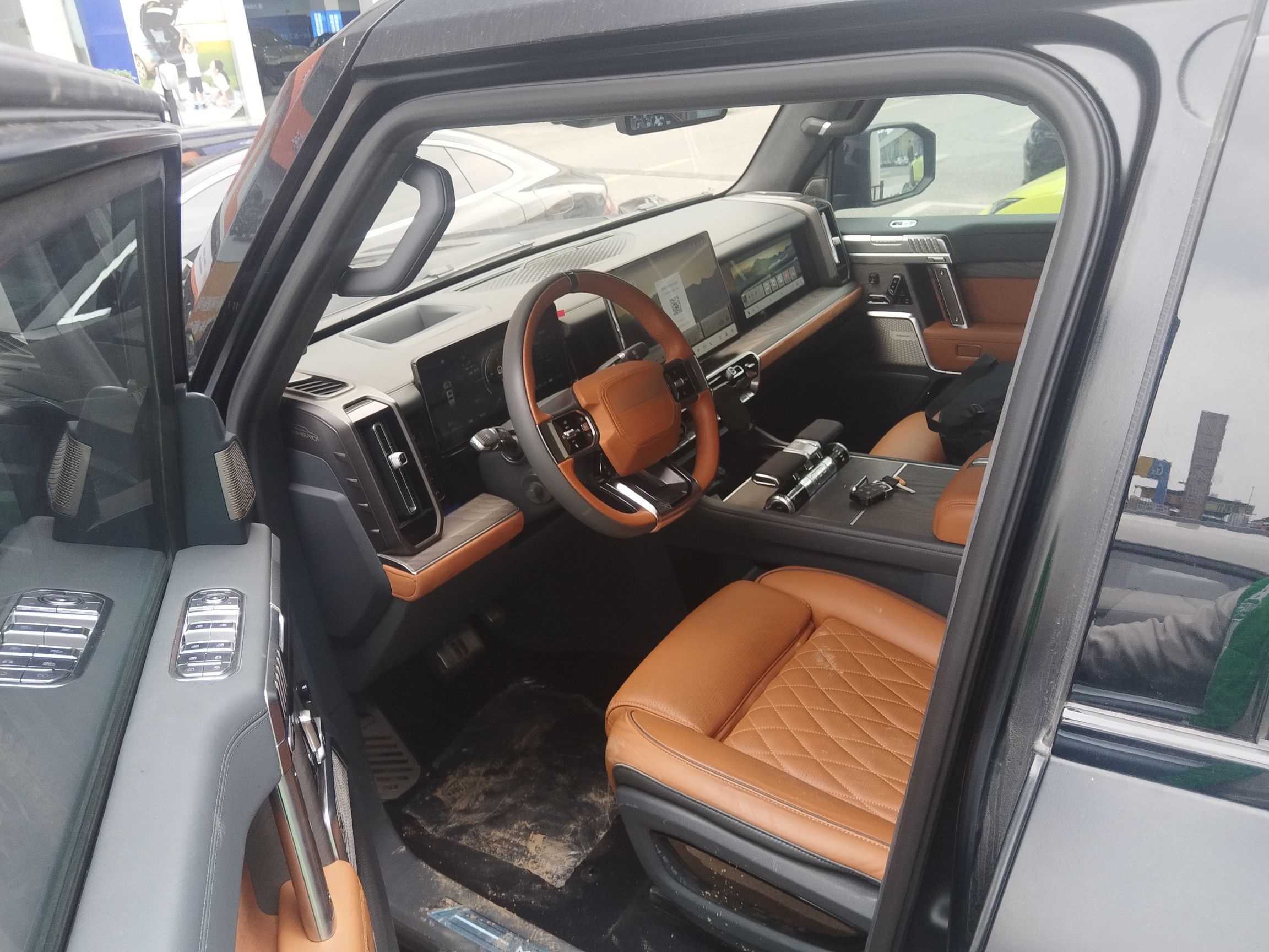 المقاعد الأمامية داخل السيارة