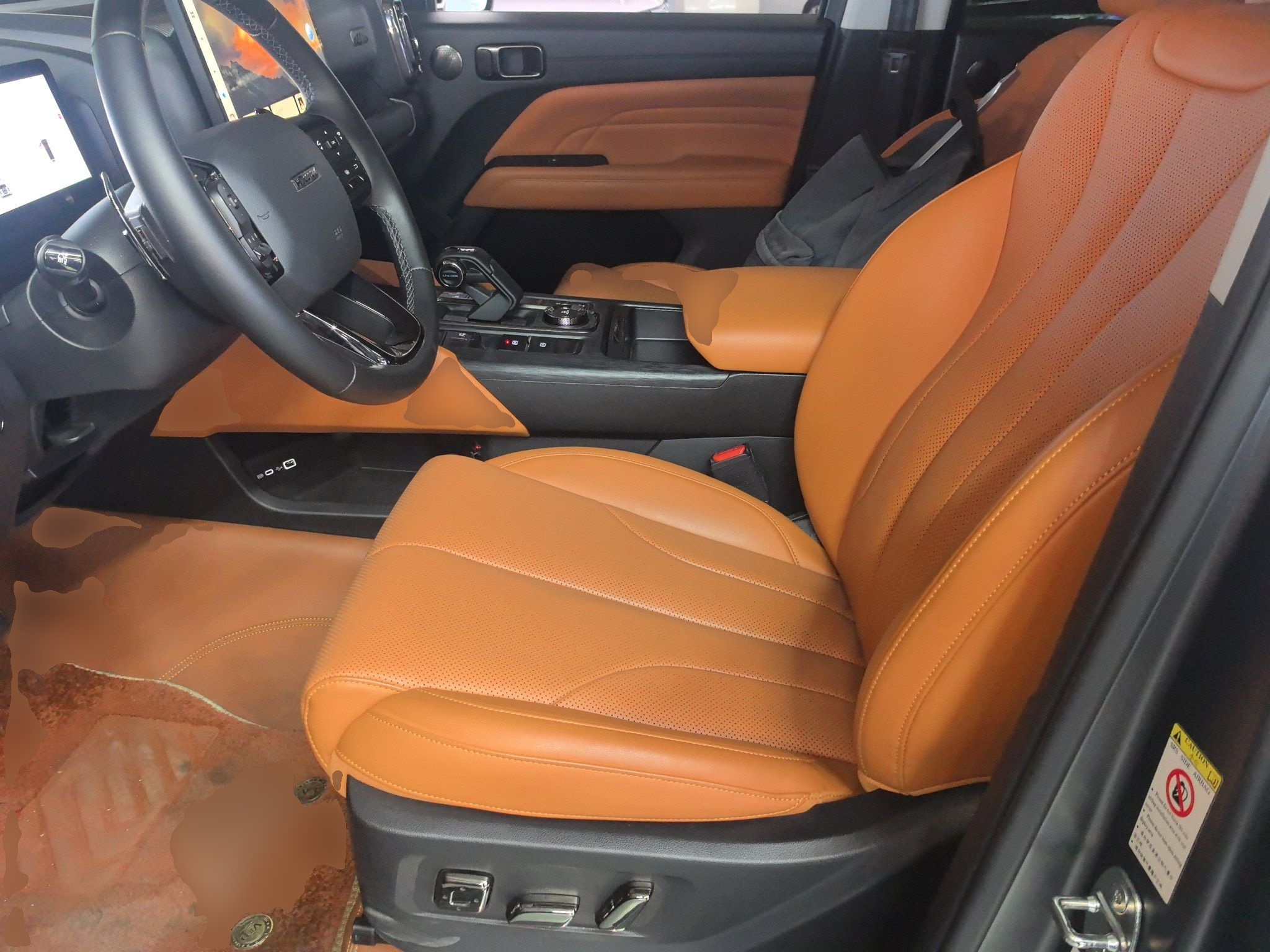 المقاعد الأمامية داخل السيارة