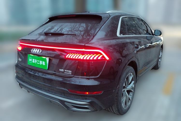 Used Audi Q8 2019 55 TFSI Luxury Dynamic Model Rear Right 45 Deg