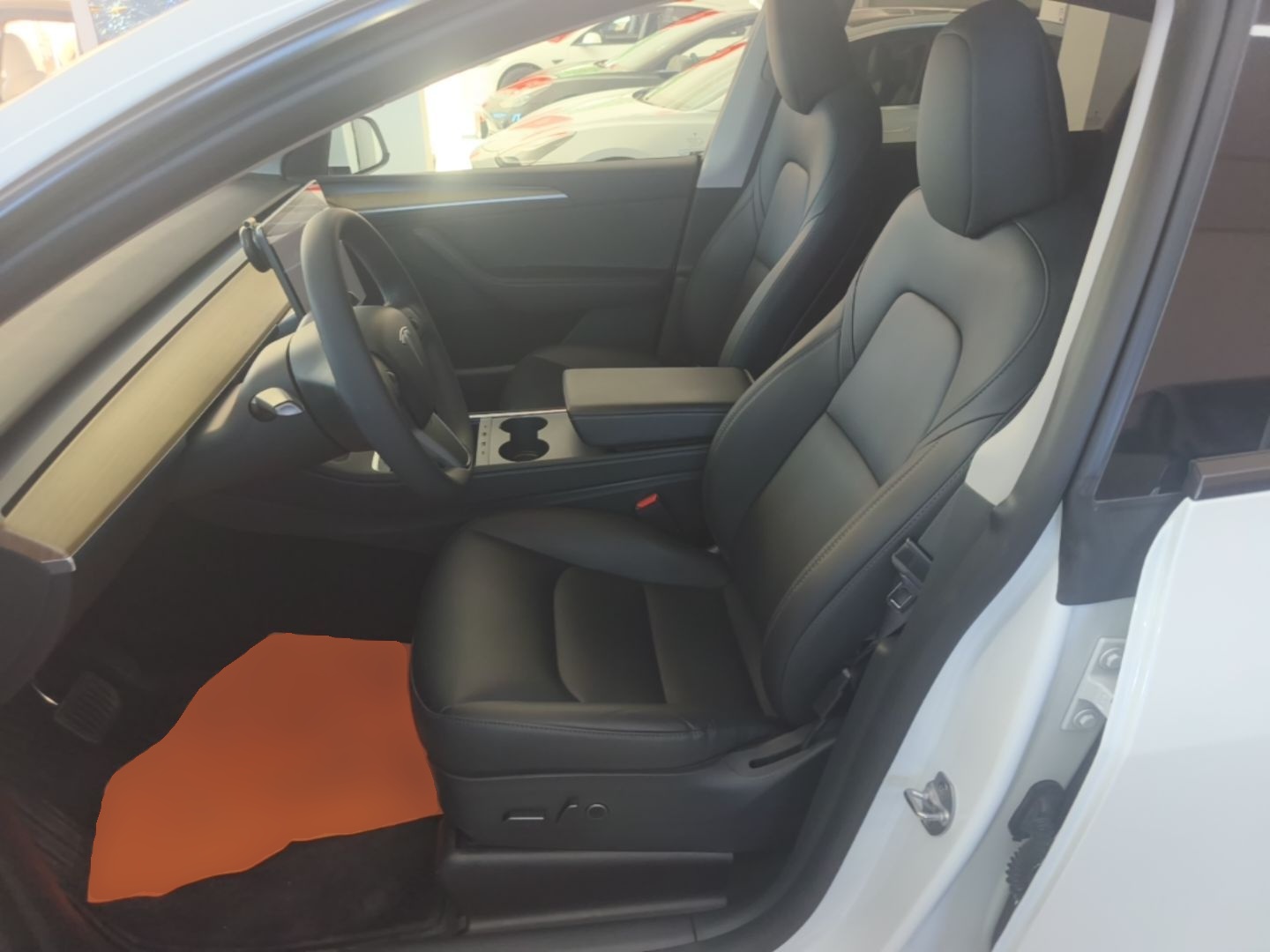 Inside the car (front)