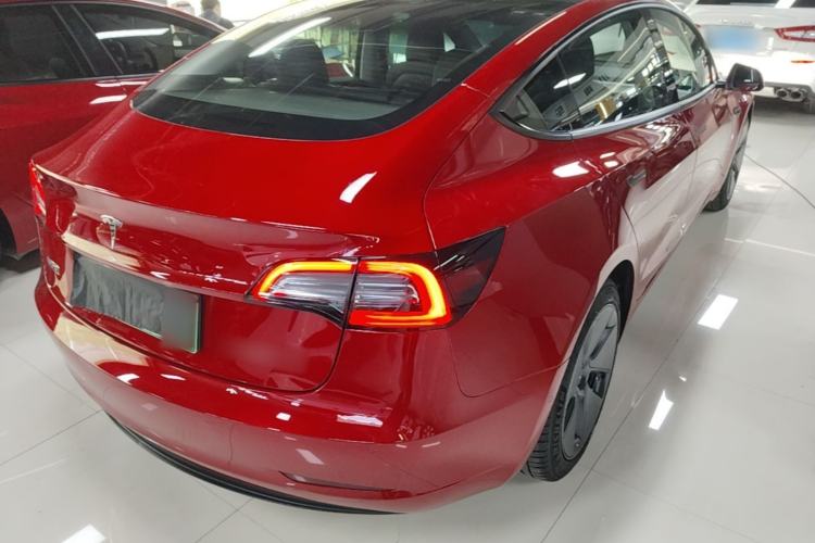 Used Tesla Model 3 2021 Standard Range Rear-Drive Upgraded Version Rear Right 45 Deg