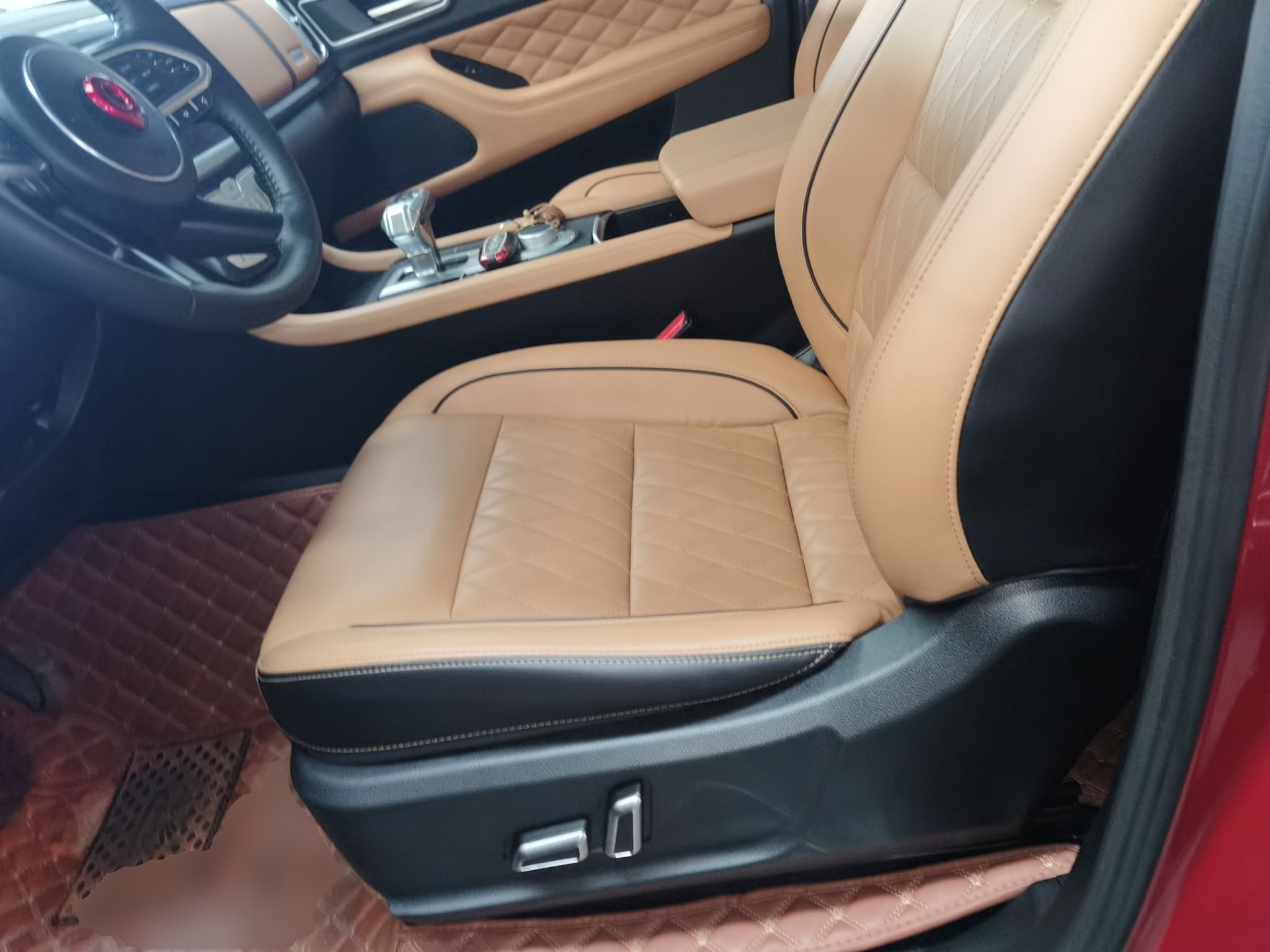 المقاعد الأمامية داخل السيارة