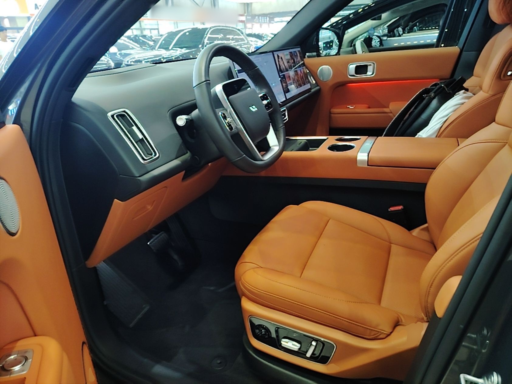 Vordere Reihe im Auto