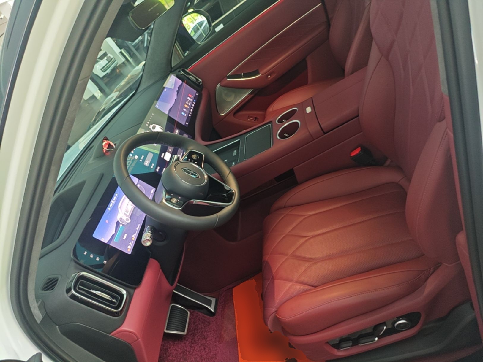 Vordere Reihe im Auto