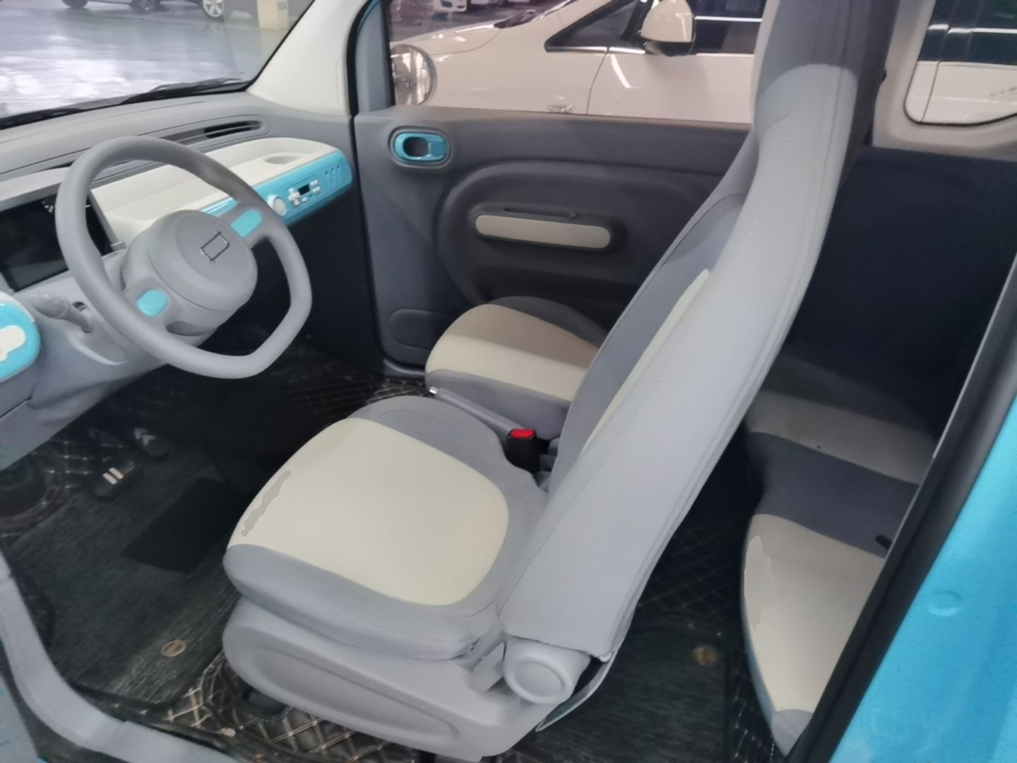 Inside the car (front)