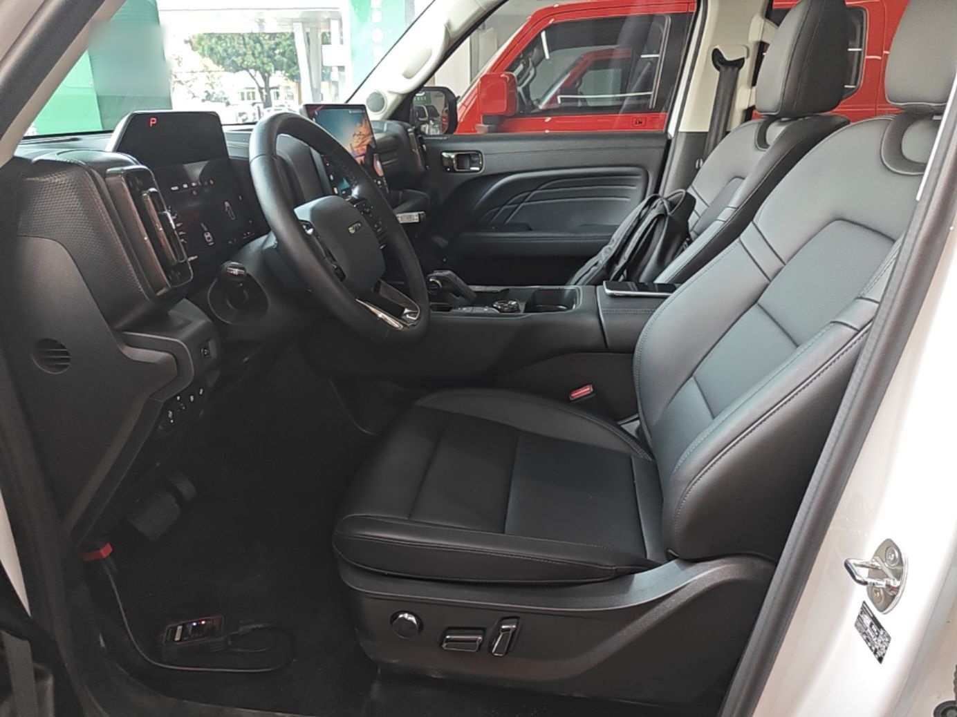 Vordere Reihe im Auto