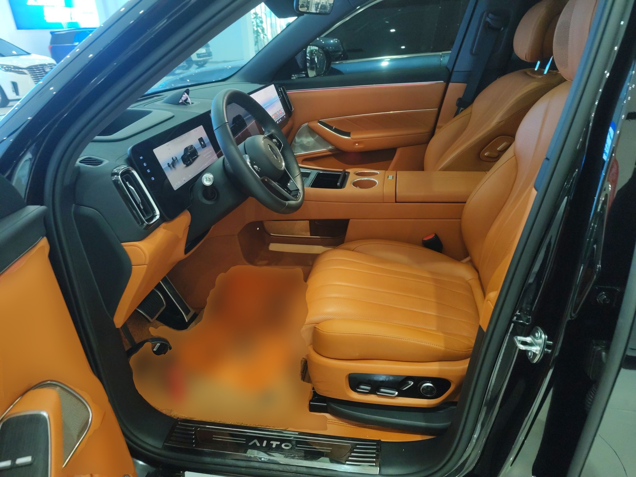 المقاعد الأمامية داخل السيارة