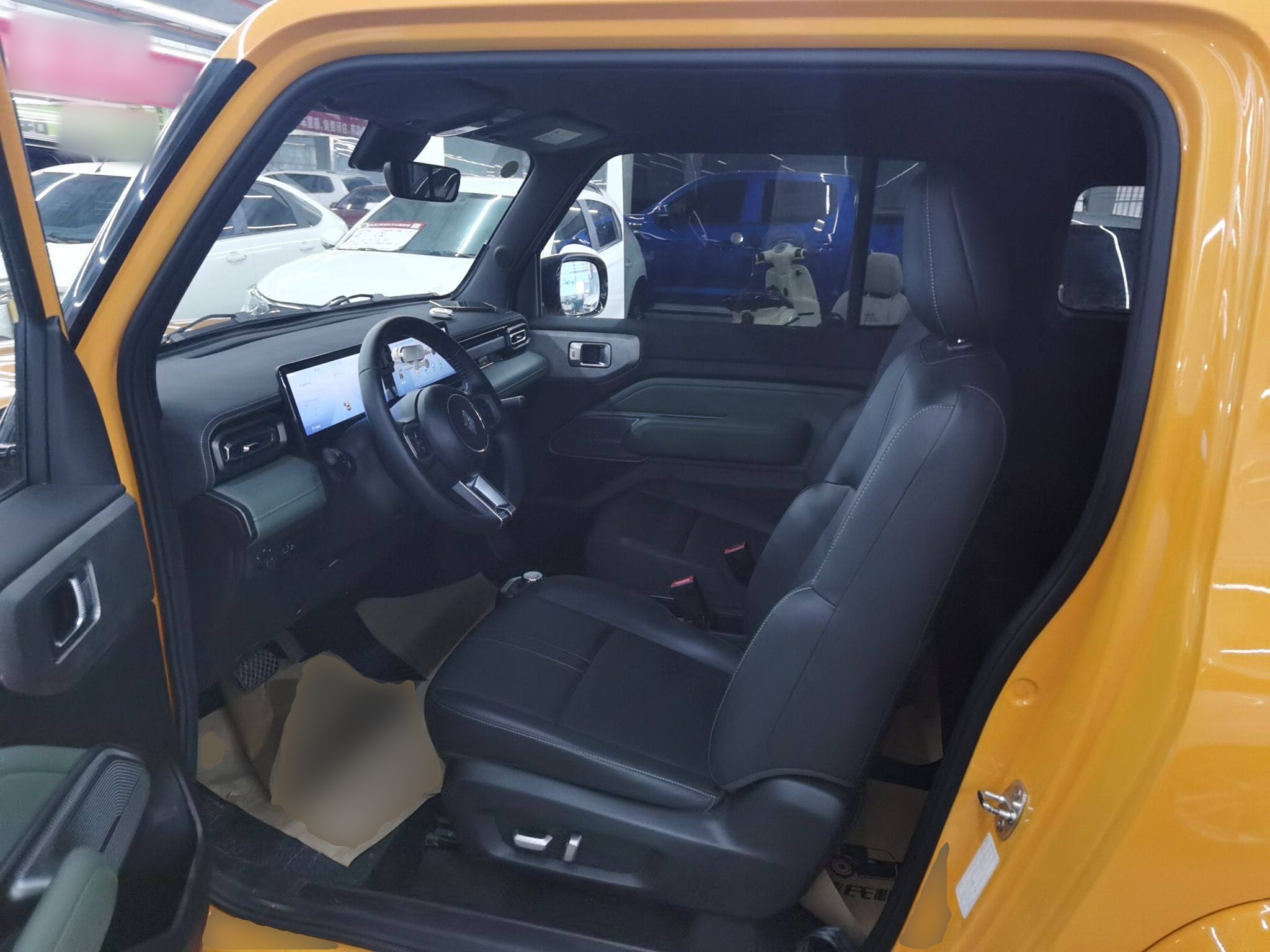 المقاعد الأمامية داخل السيارة