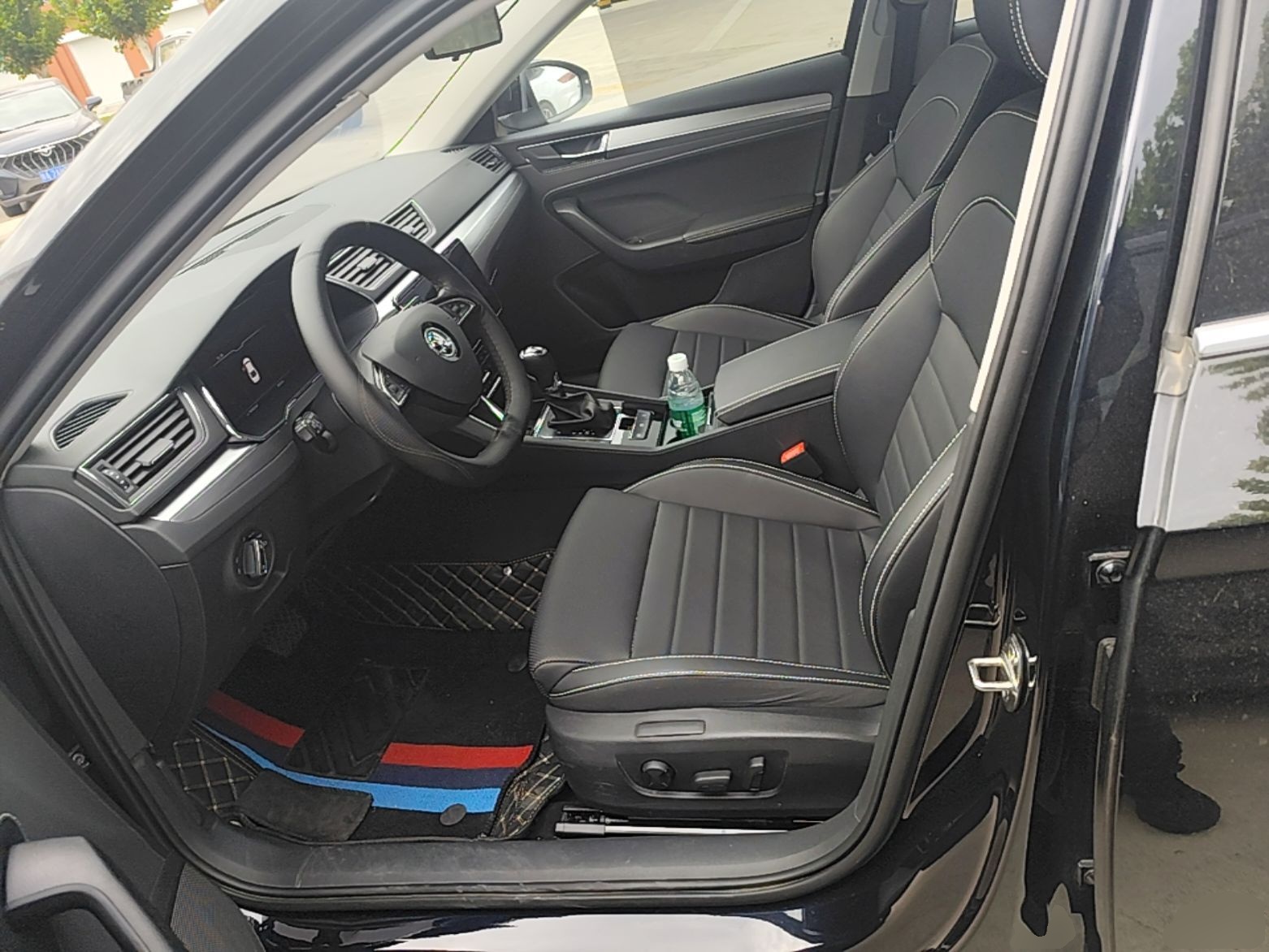 Inside the car (front)