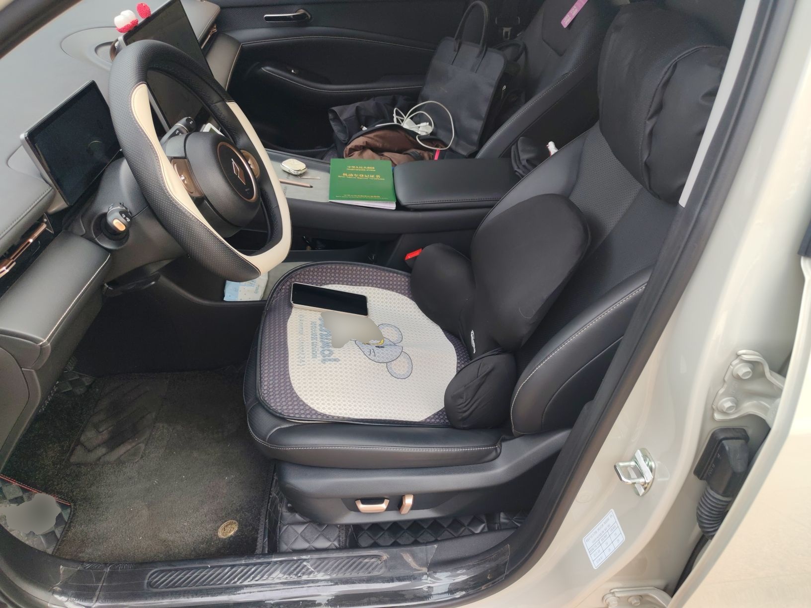 المقاعد الأمامية داخل السيارة