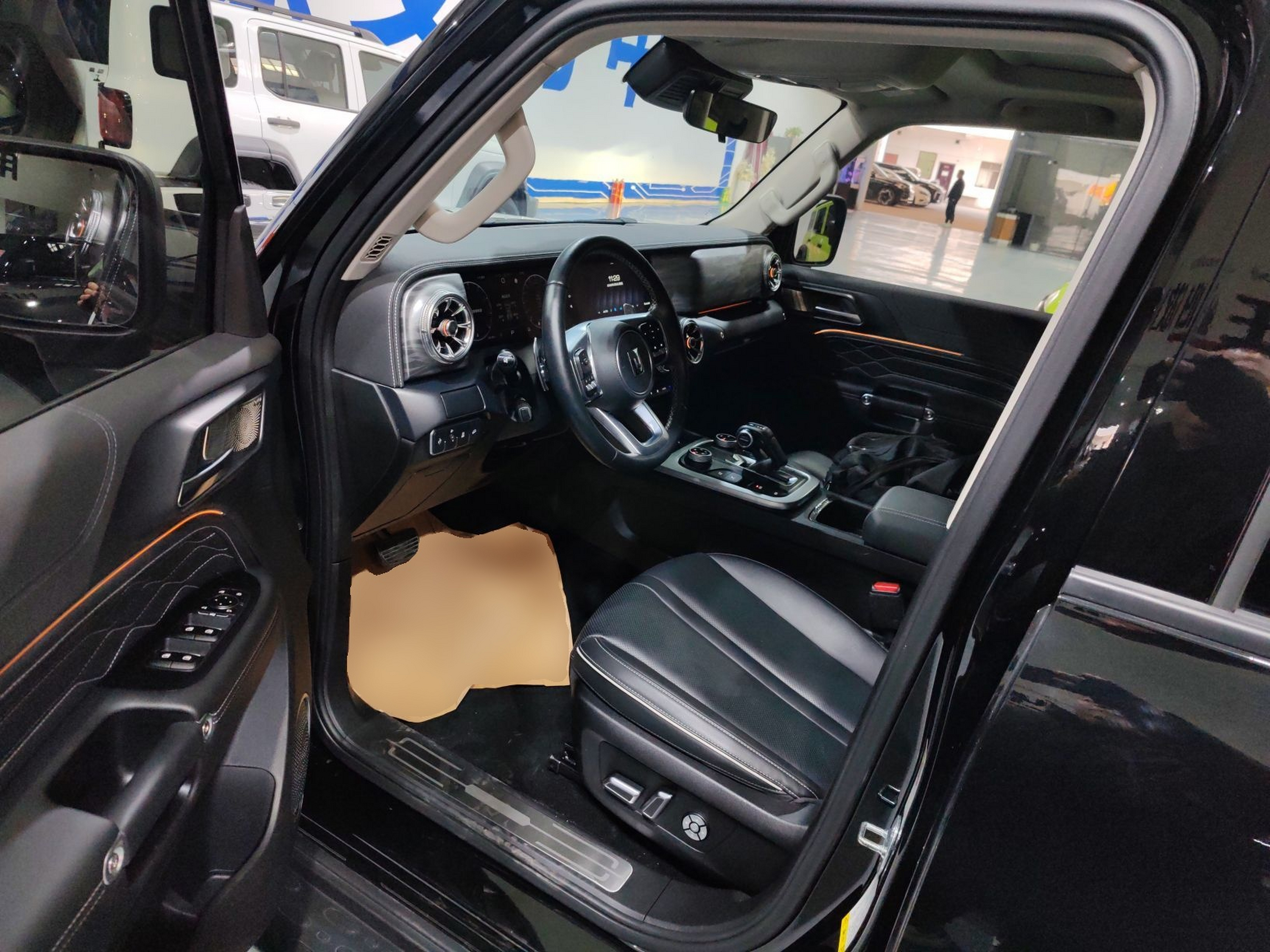 المقاعد الأمامية داخل السيارة