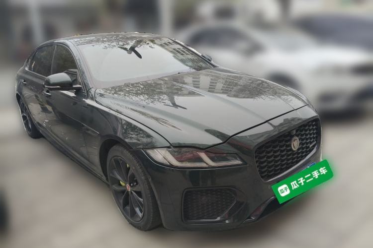Used Jaguar XFL 2021 XFL 2.0T P250 All-Wheel-Drive Shimmering Black Sport Edition Front Right 45 Deg