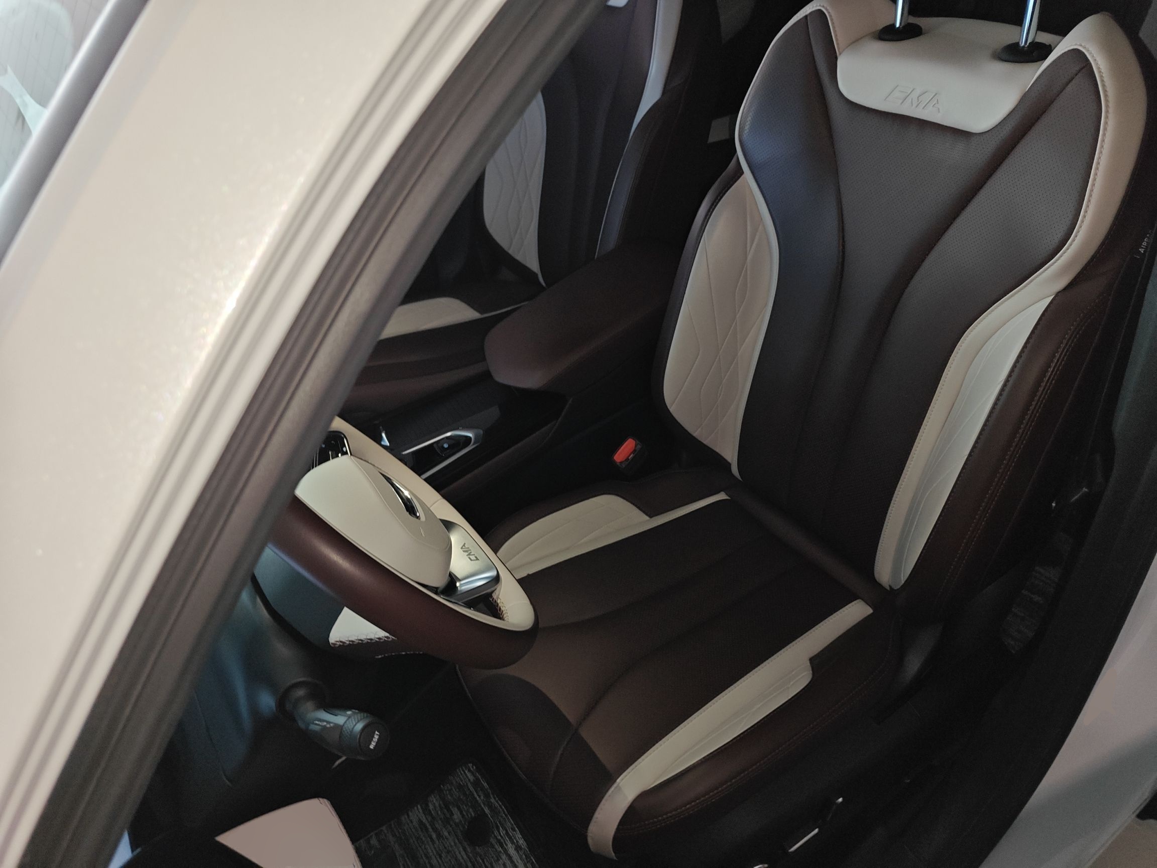 المقاعد الأمامية داخل السيارة