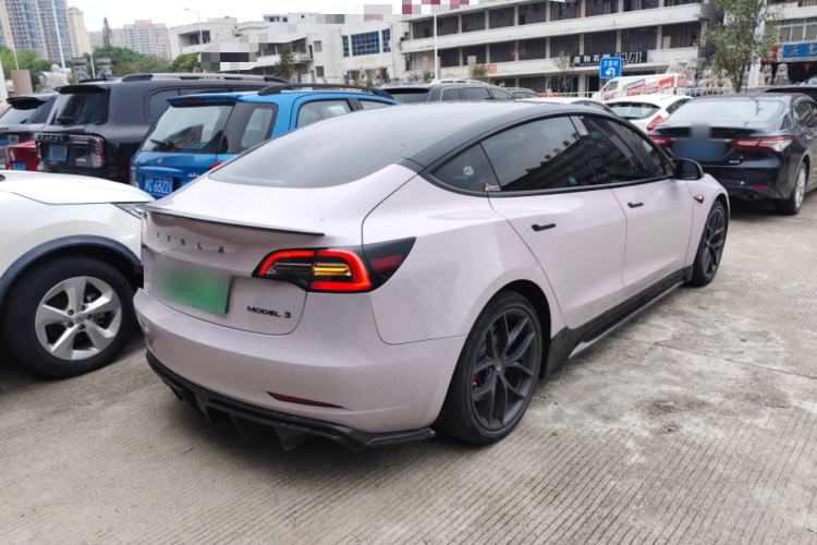 Used Tesla Model 3 2021 Performance High-Performance All-Wheel-Drive Version 3D6 Rear Right 45 Deg