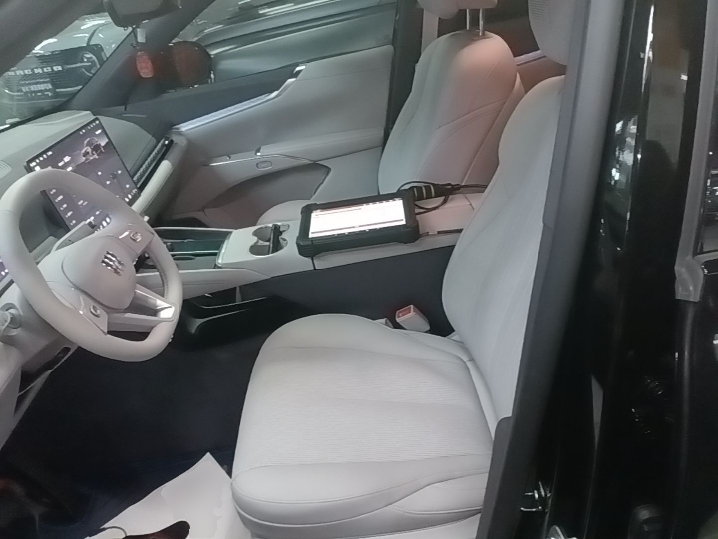 Vordere Reihe im Auto