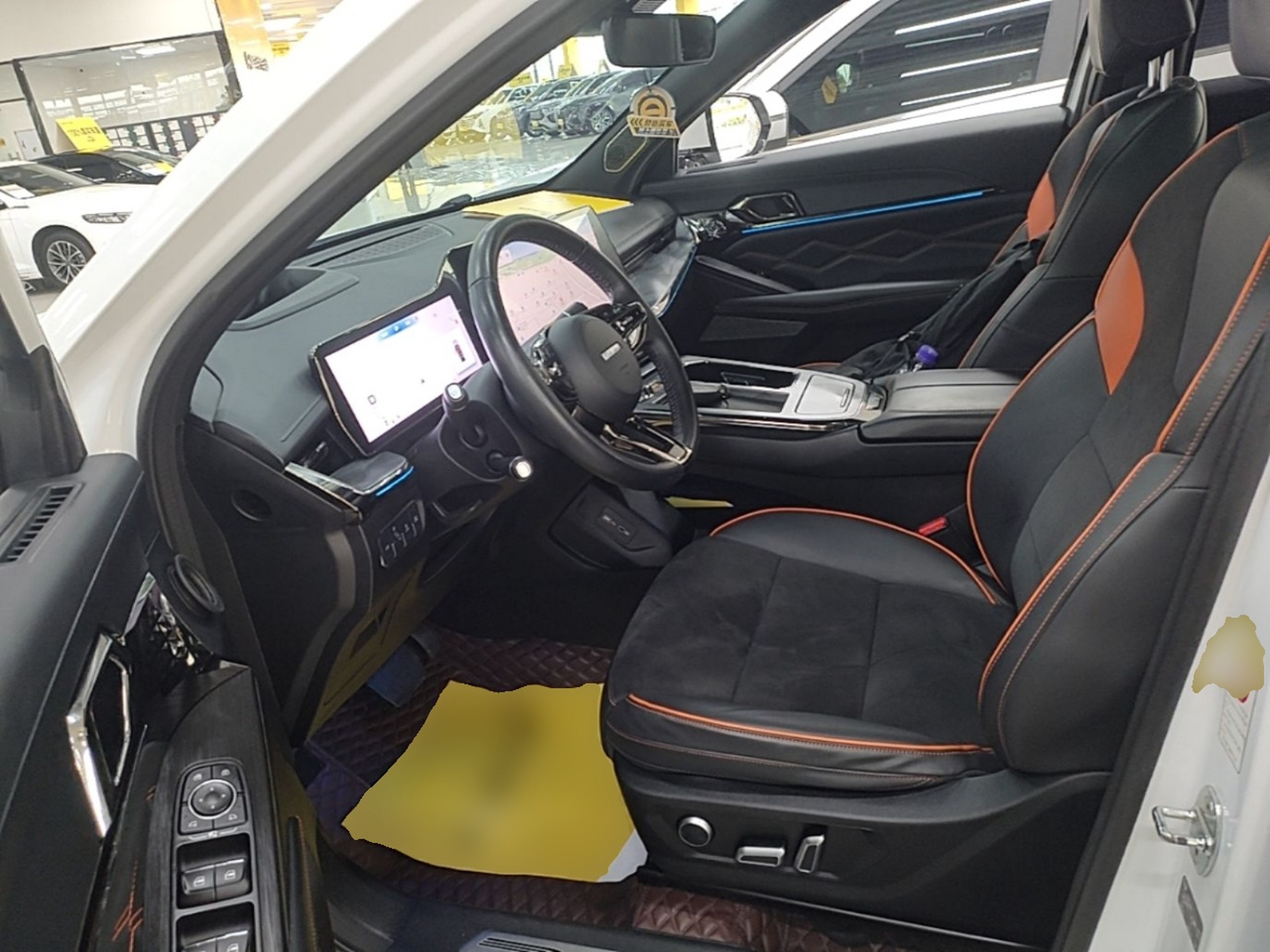 المقاعد الأمامية داخل السيارة