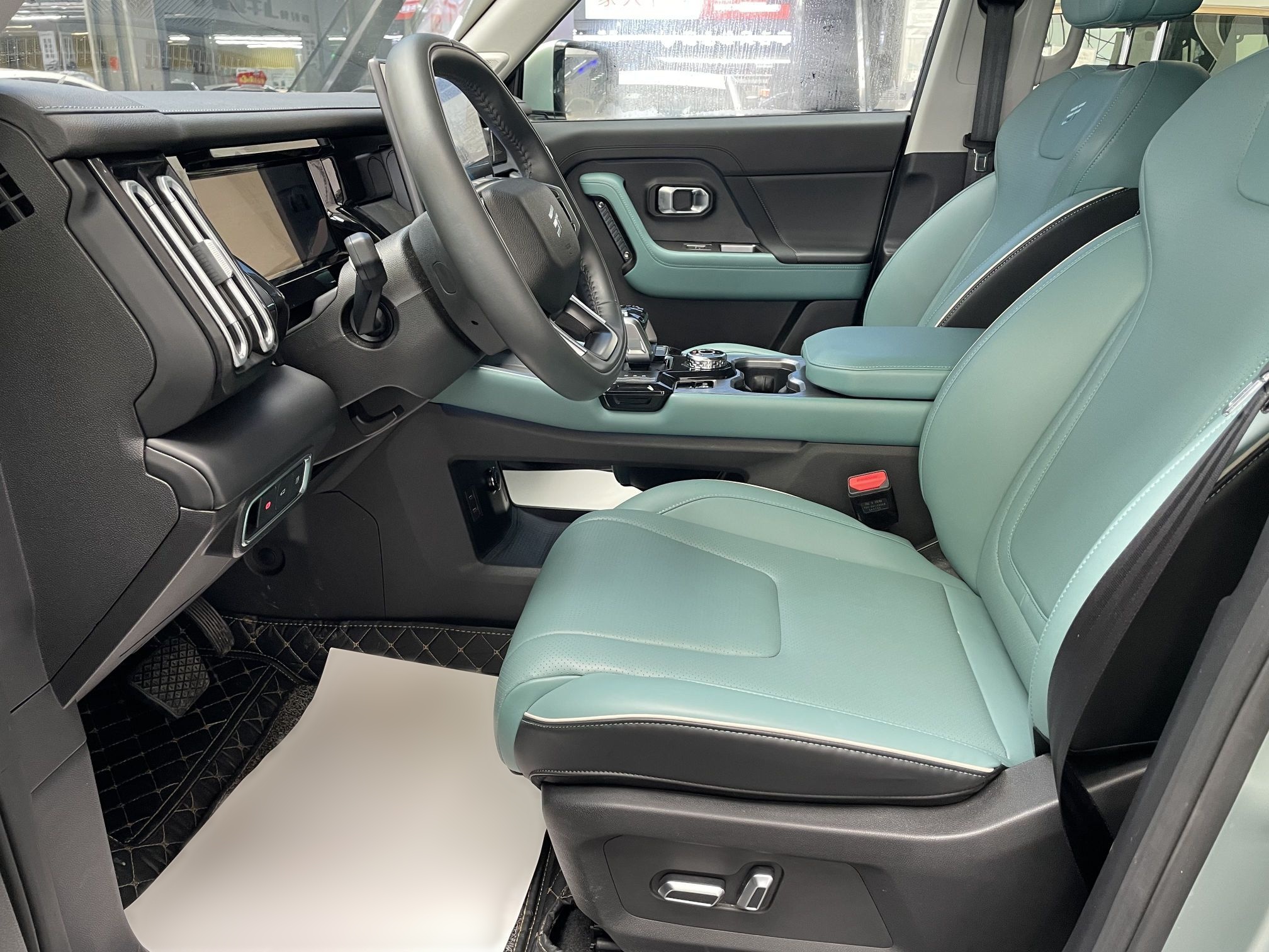 Vordere Reihe im Auto