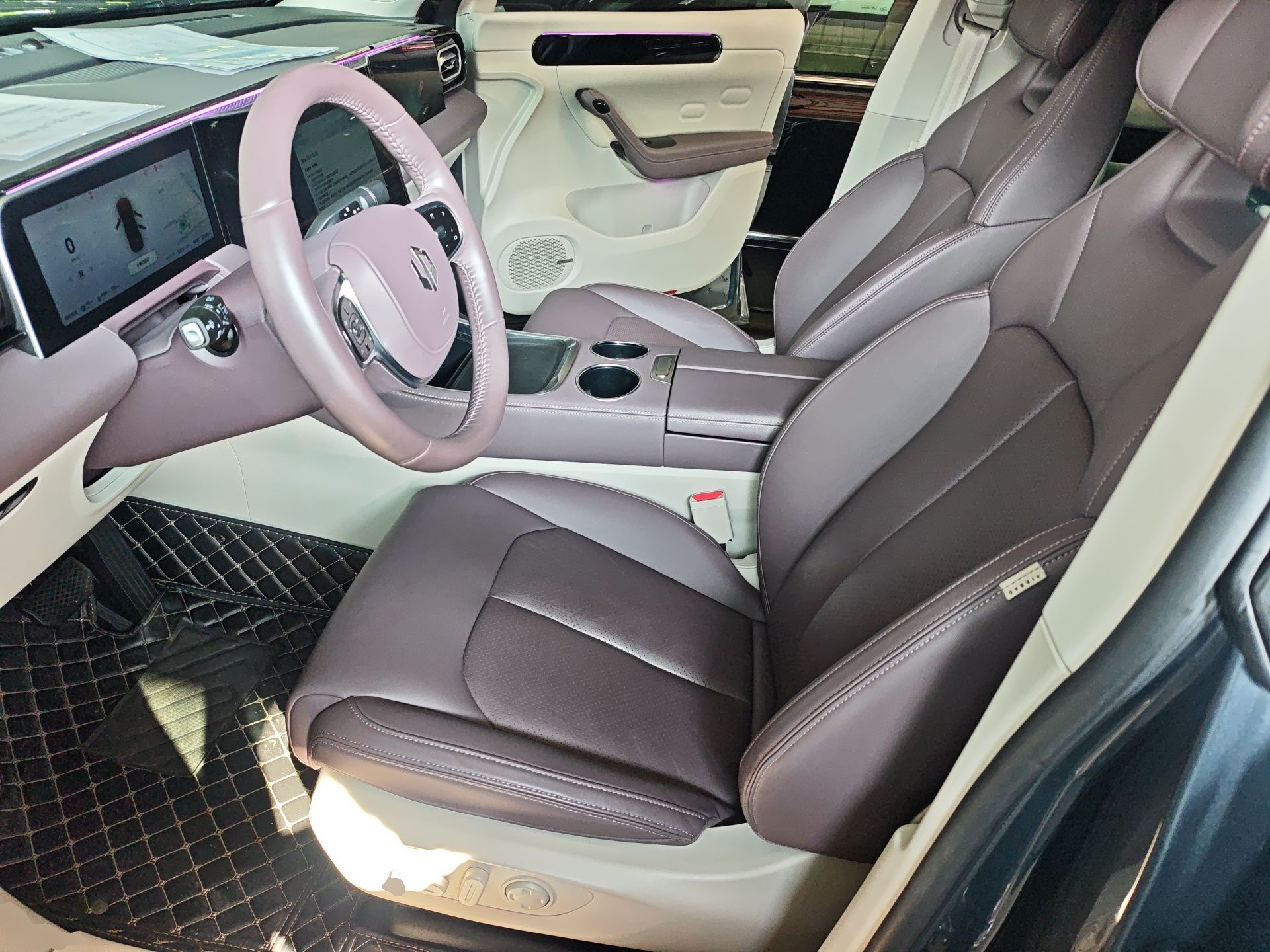 المقاعد الأمامية داخل السيارة