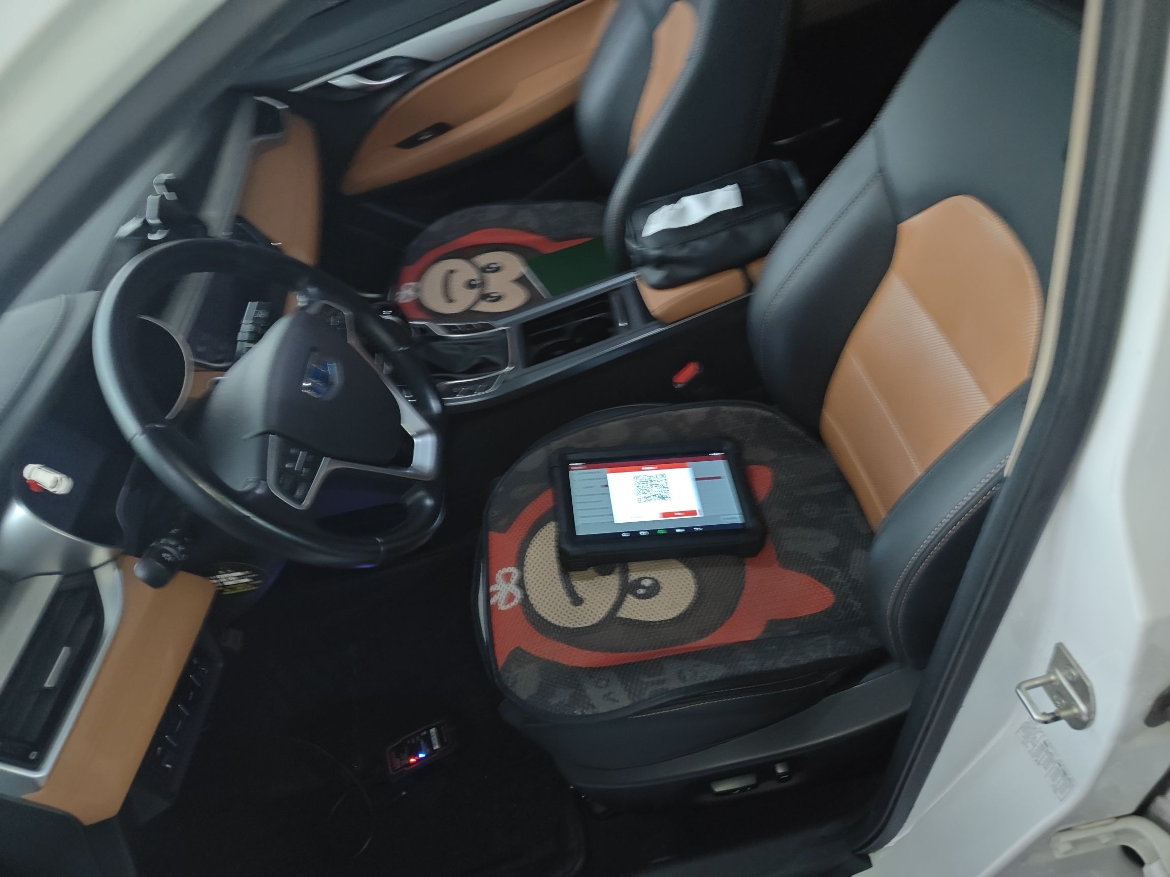 المقاعد الأمامية داخل السيارة