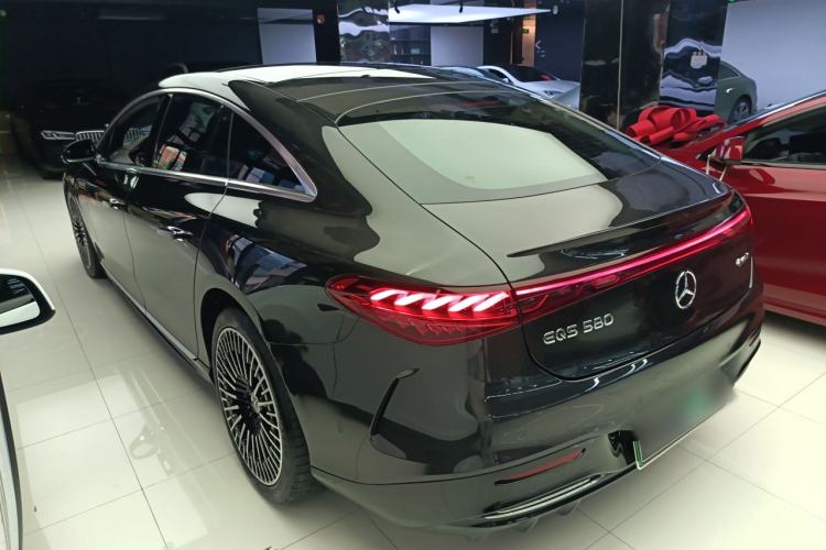 Used Mercedes-Benz EQS 2022 Updated 580 4MATIC Rear Left 45 Deg