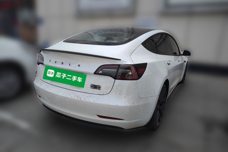 Used Tesla Model 3 2021 Revised Performance Version with All-Wheel Drive 3D1 Rear Right 45 Deg