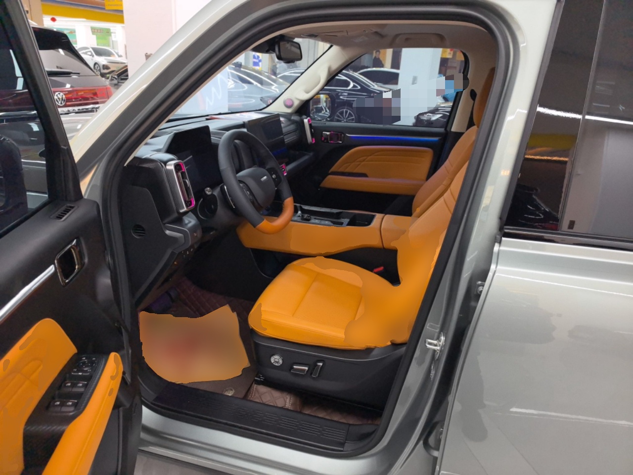 المقاعد الأمامية داخل السيارة