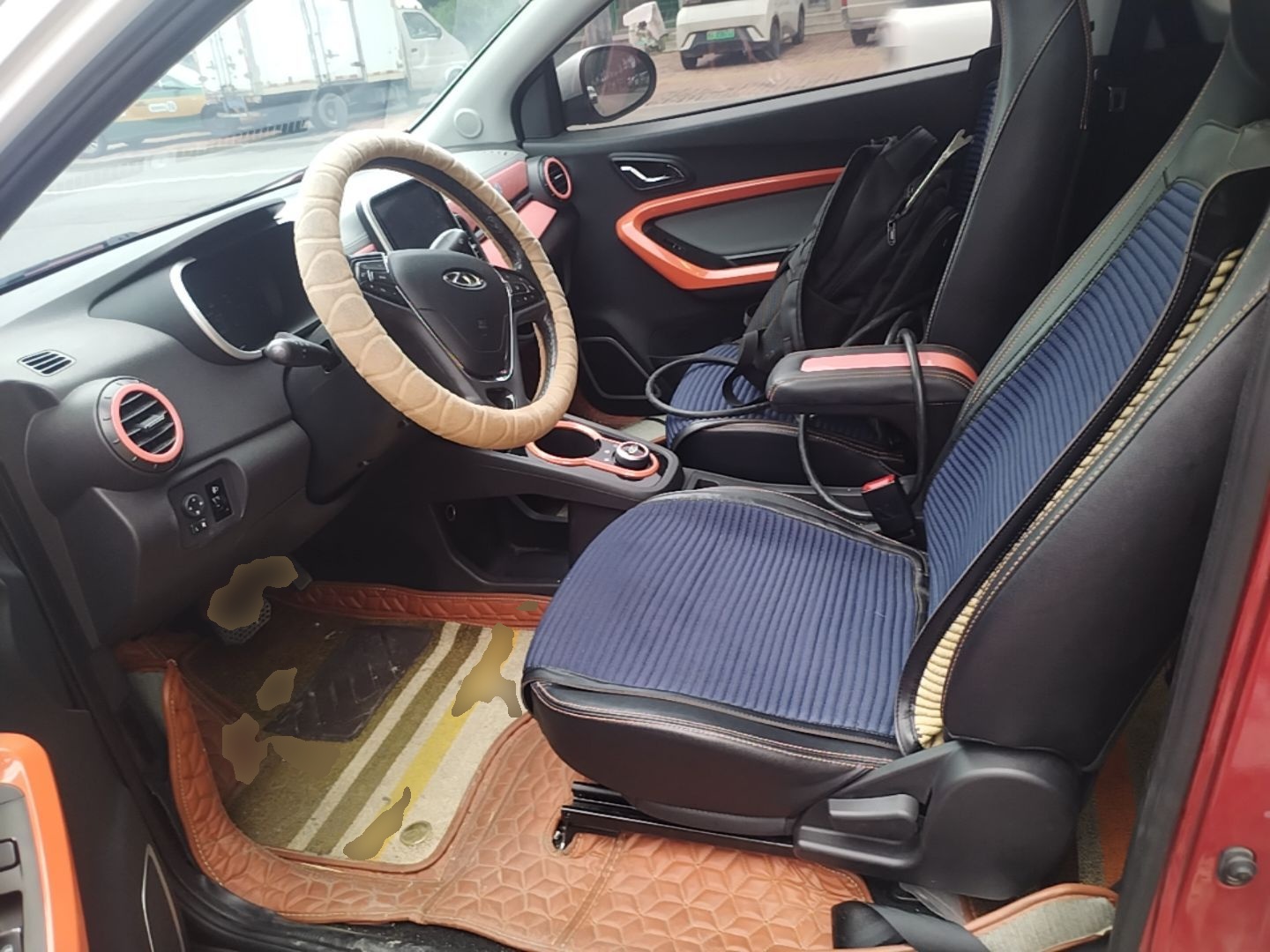 Vordere Reihe im Auto