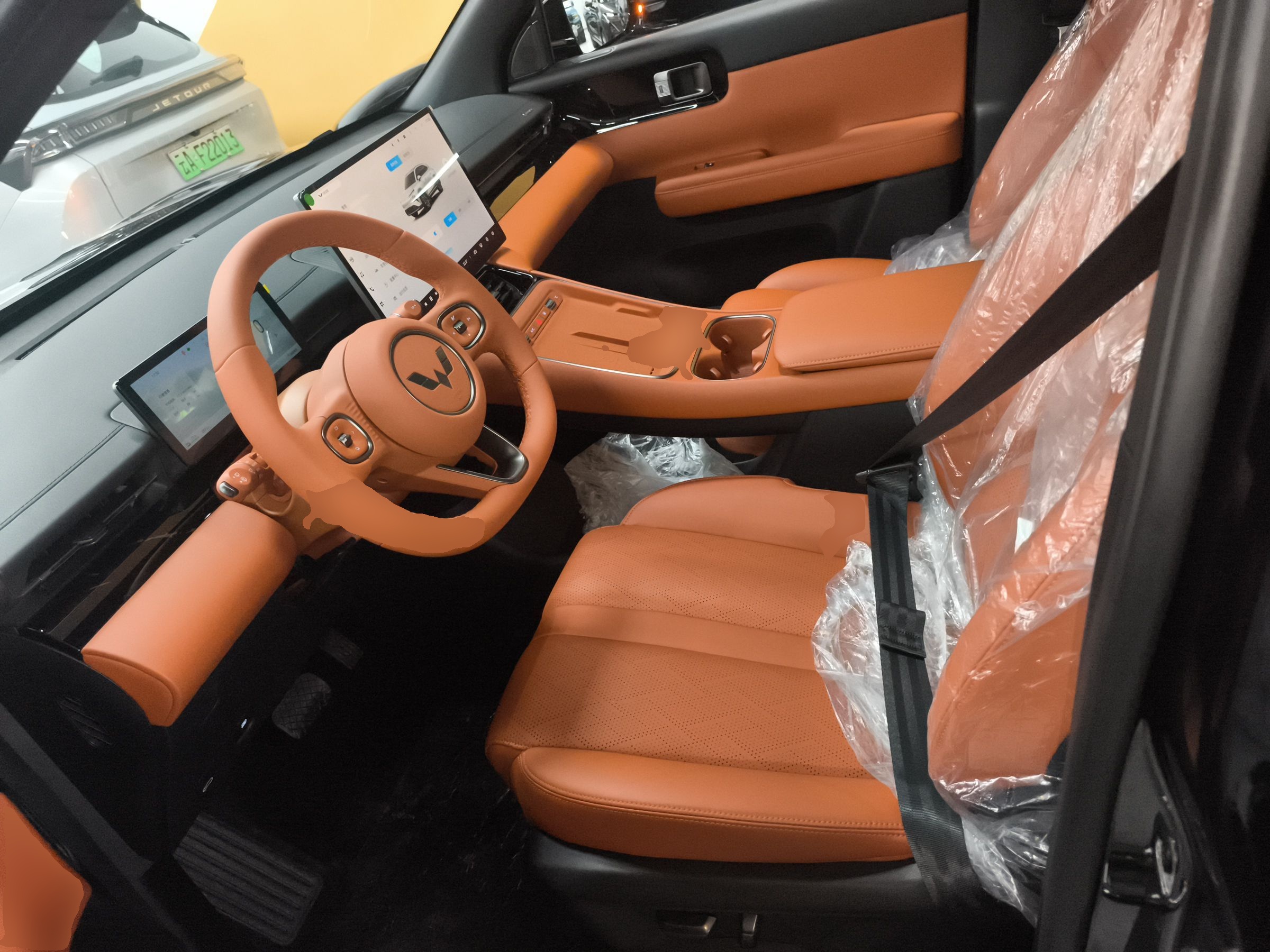 المقاعد الأمامية داخل السيارة