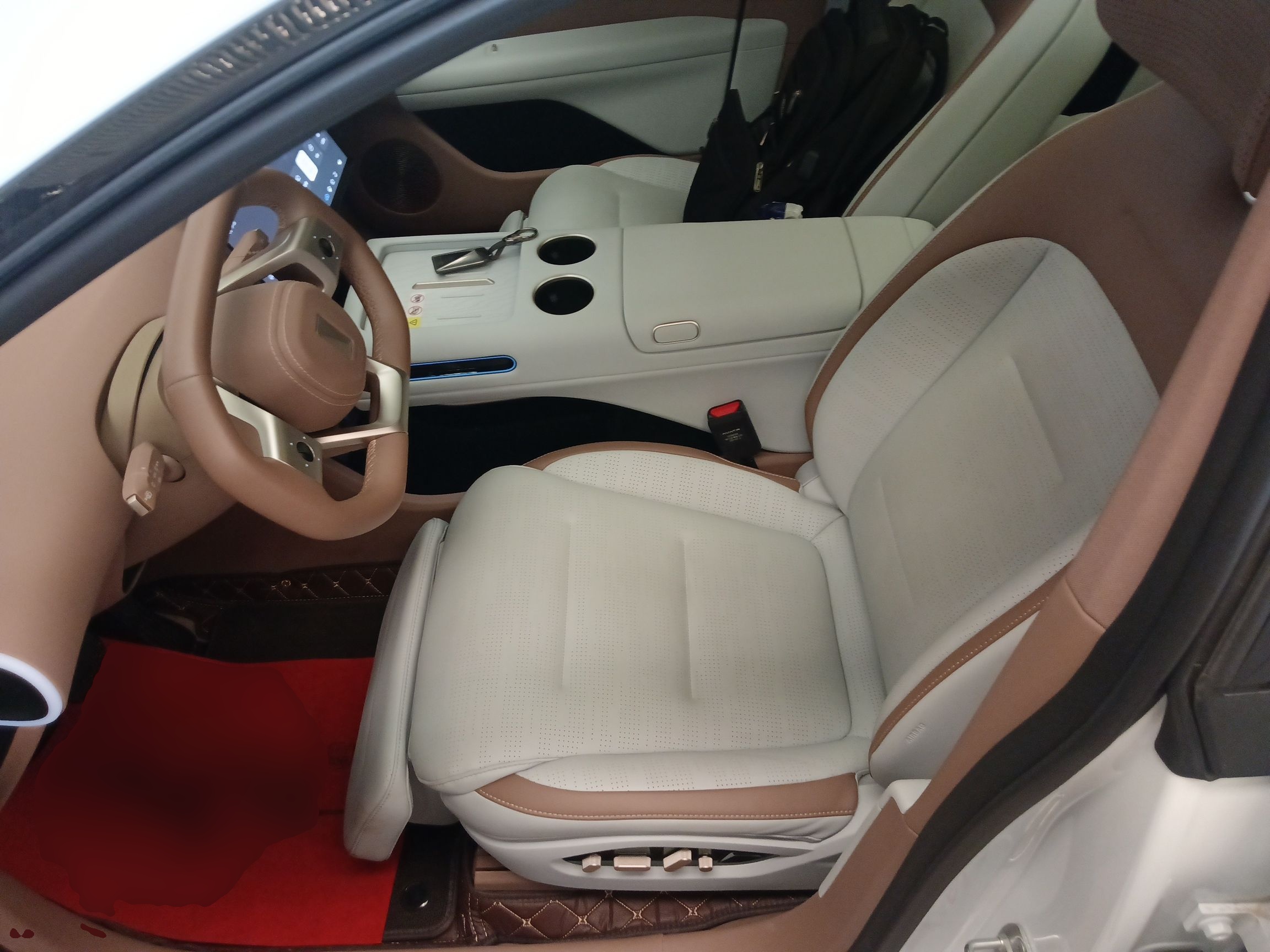 المقاعد الأمامية داخل السيارة