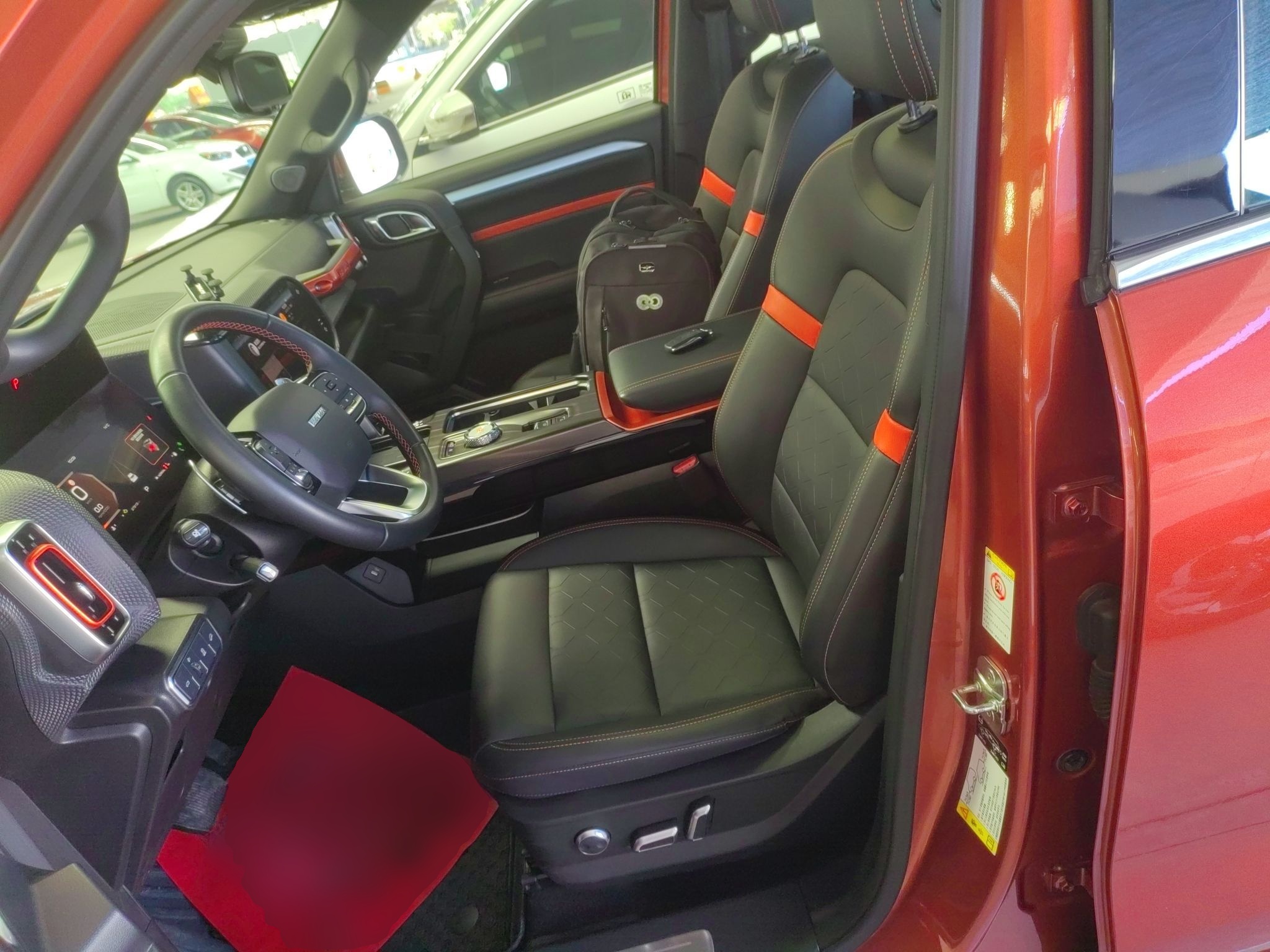 المقاعد الأمامية داخل السيارة