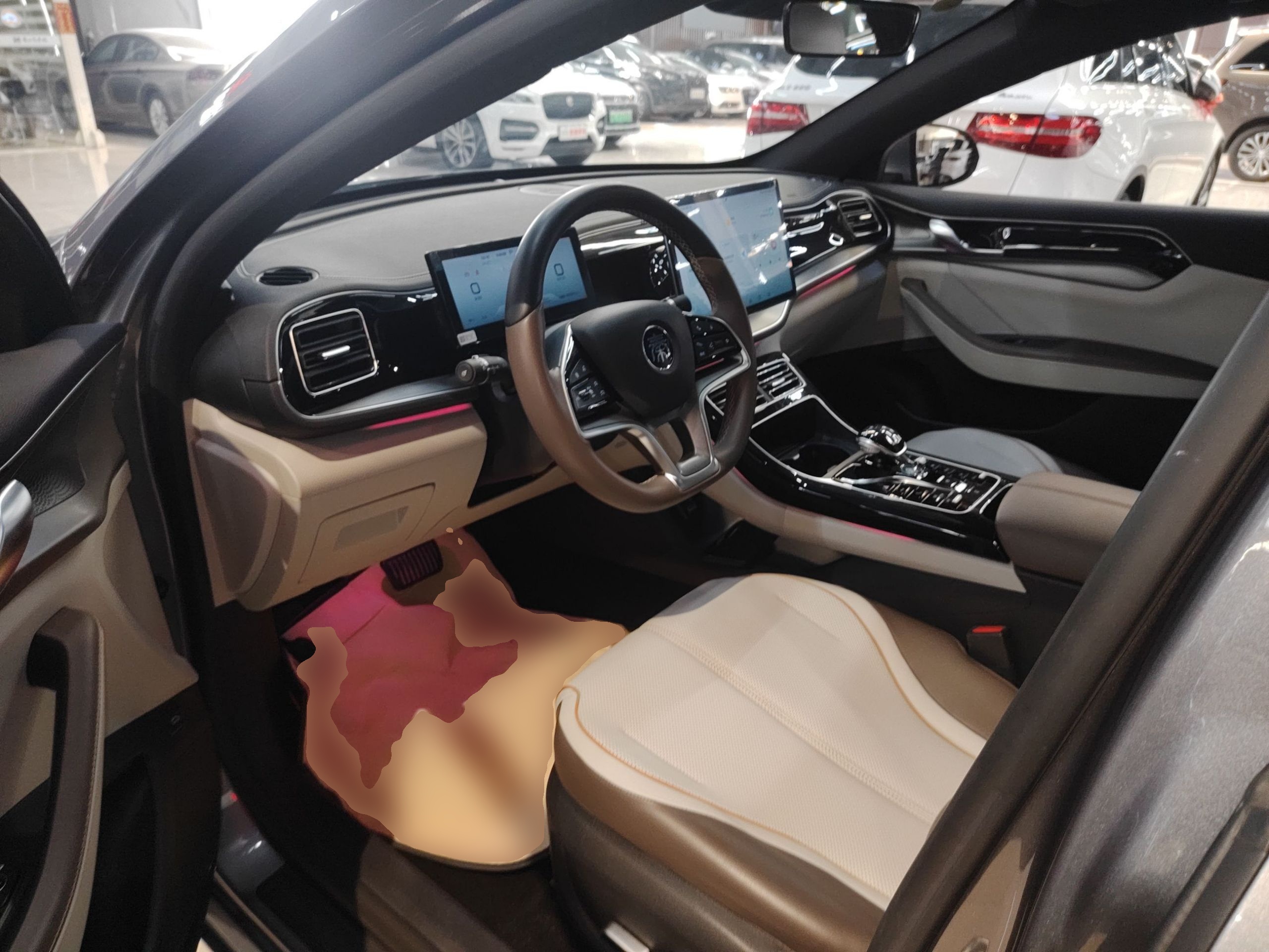 المقاعد الأمامية داخل السيارة