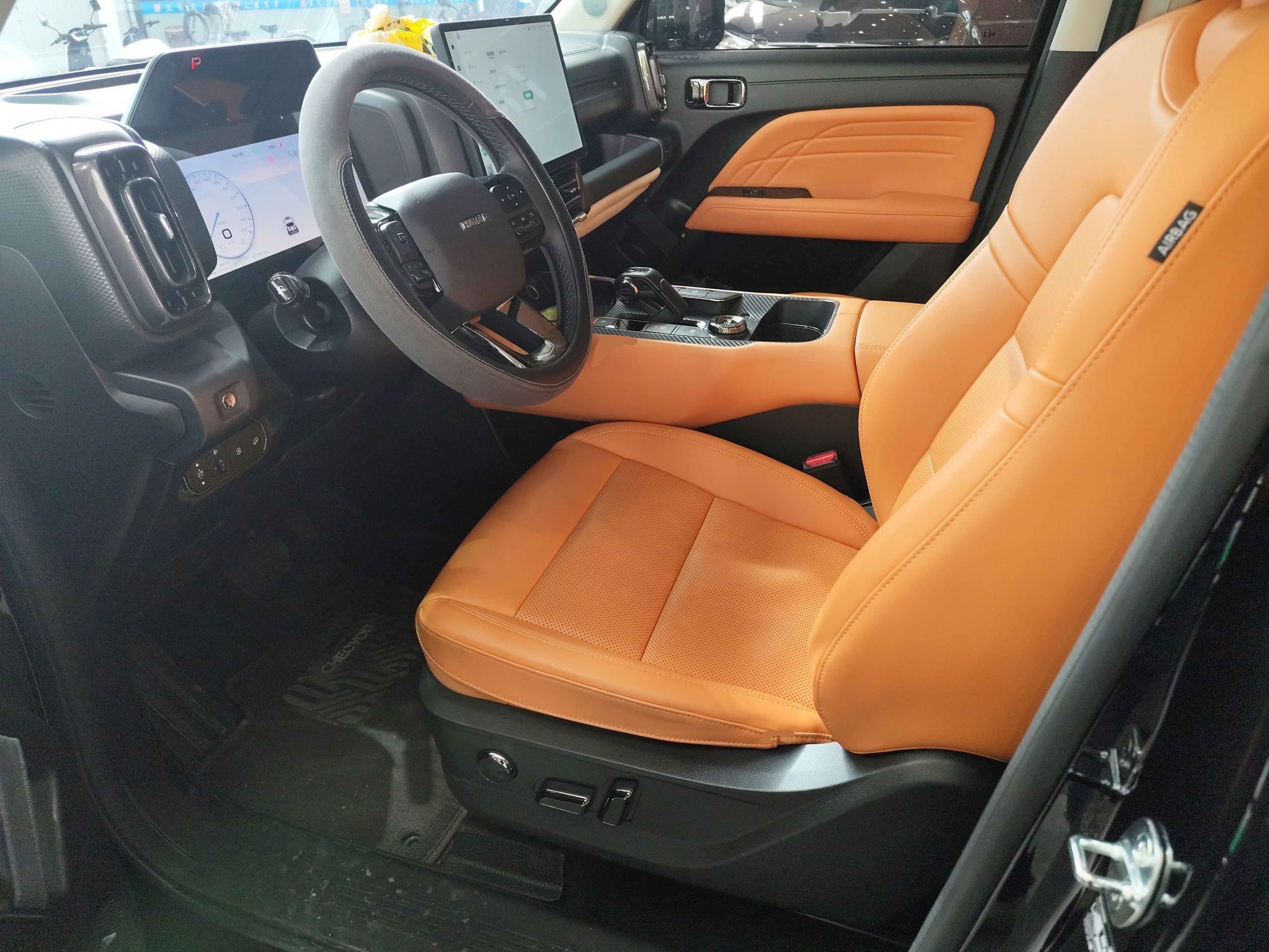 المقاعد الأمامية داخل السيارة