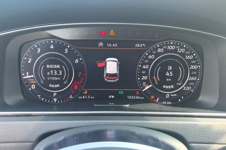 Used Volkswagen Golf 2018 280TSI Automatic R-Line Model Odometer Close Up