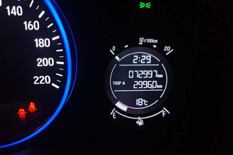 Used Honda Vezel 2020 1.5L CVT Elite Edition Odometer Close Up